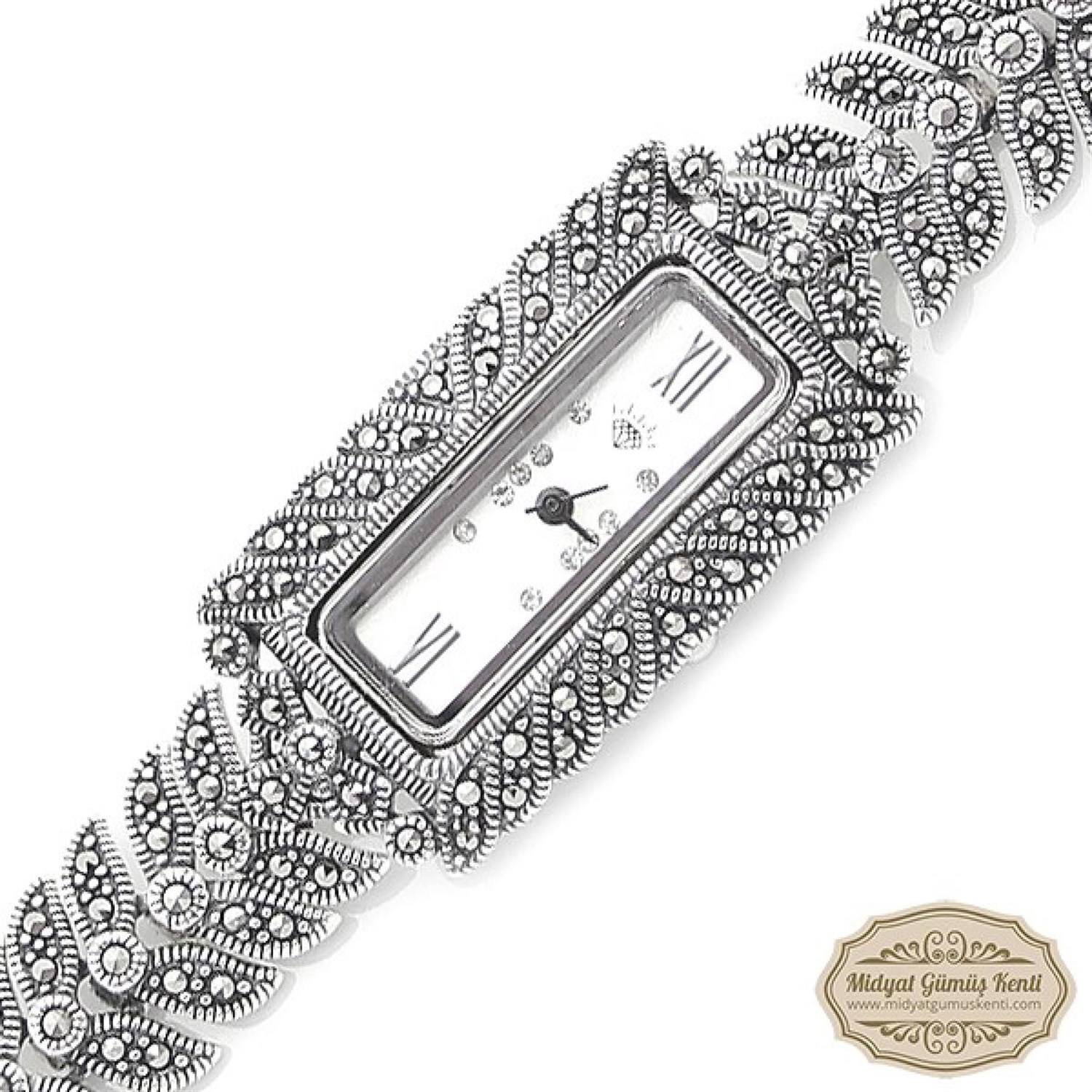 Dikdörtgen Model Bayan Gümüş Kol Saati