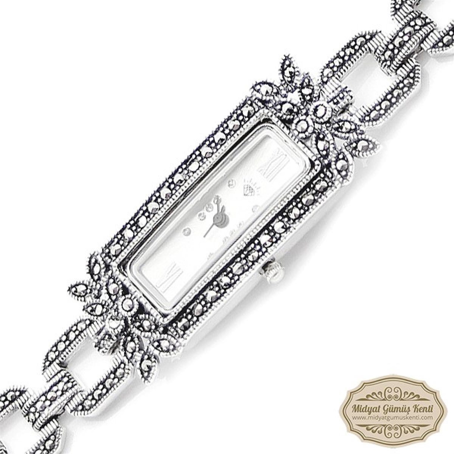 Dikdörtgen Model Bayan Gümüş Kol Saati