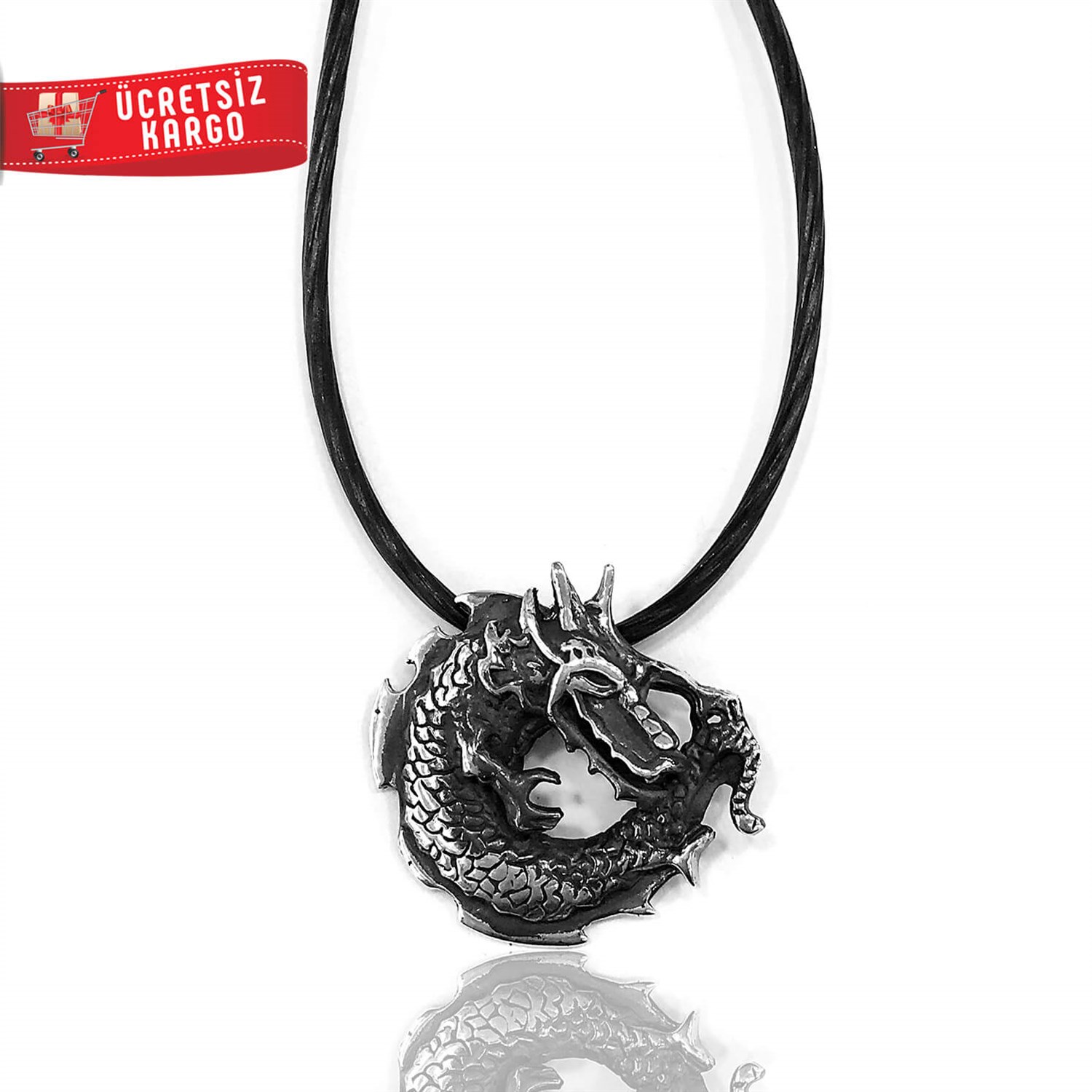 Ejder 925 Ayar Gümüş Cevşen Kolye