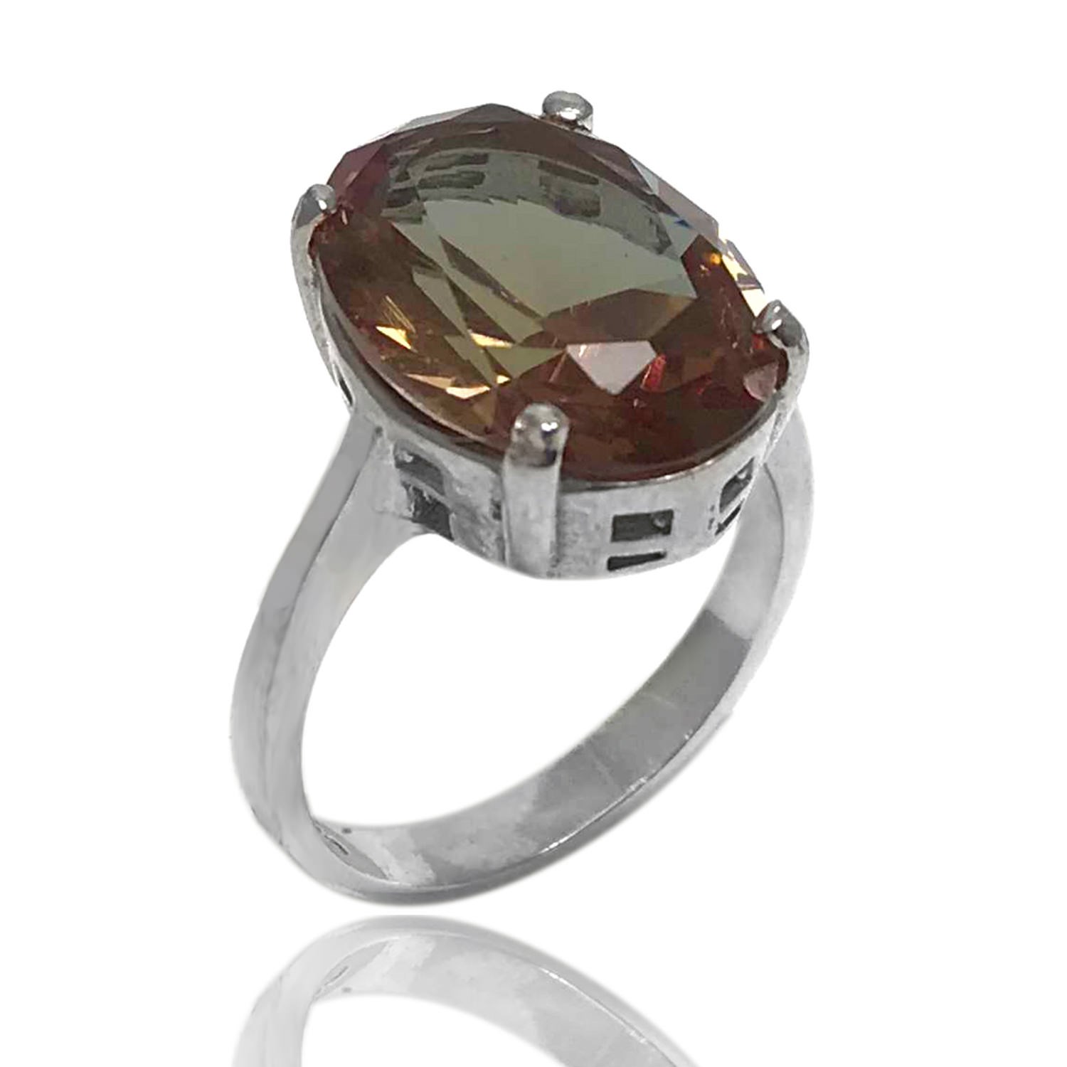 Elips Model Zultanit Taşlı Bayan Gümüş Yüzük