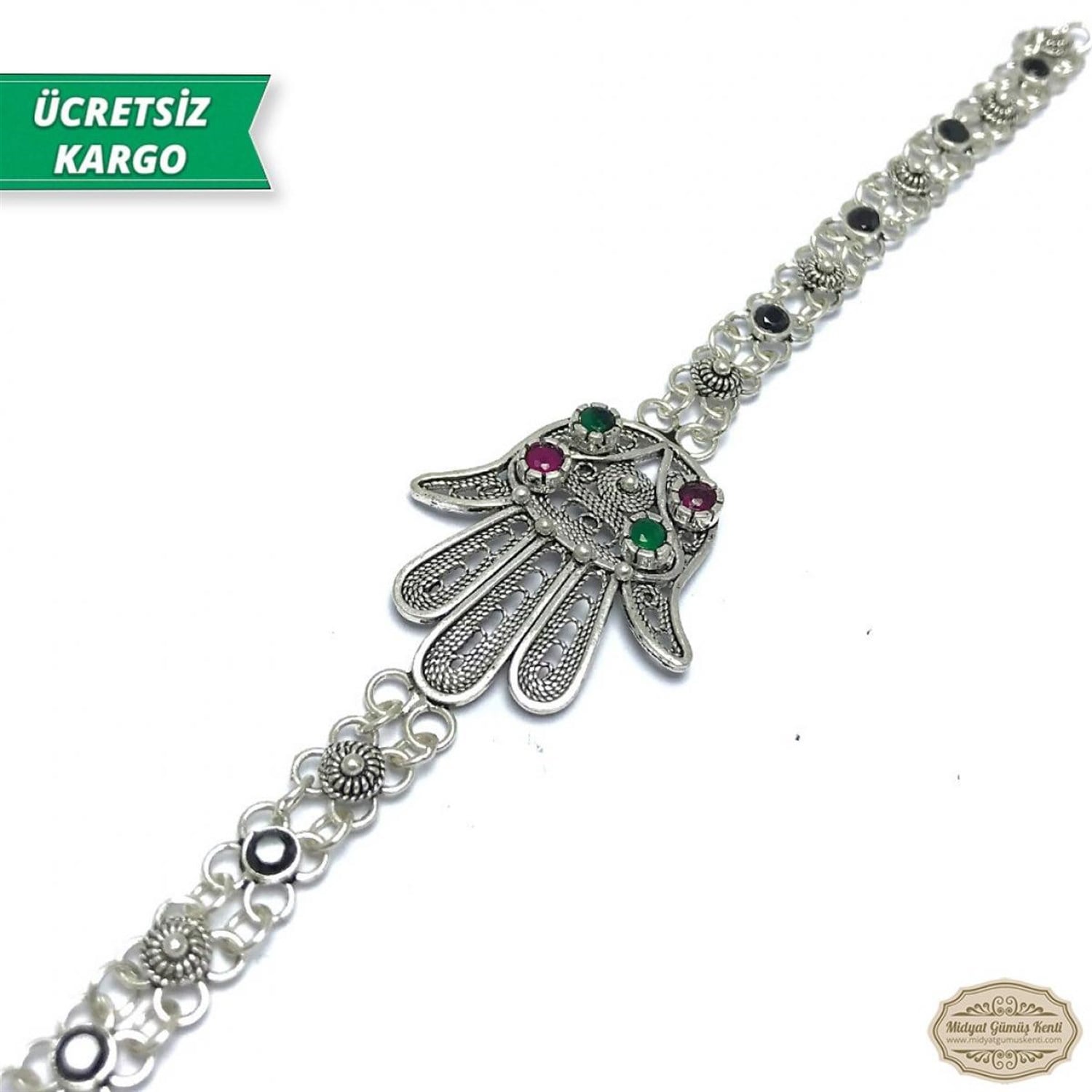 Fatma Ana Eli Model Midyat Telkari Bayan Gümüş Bileklik