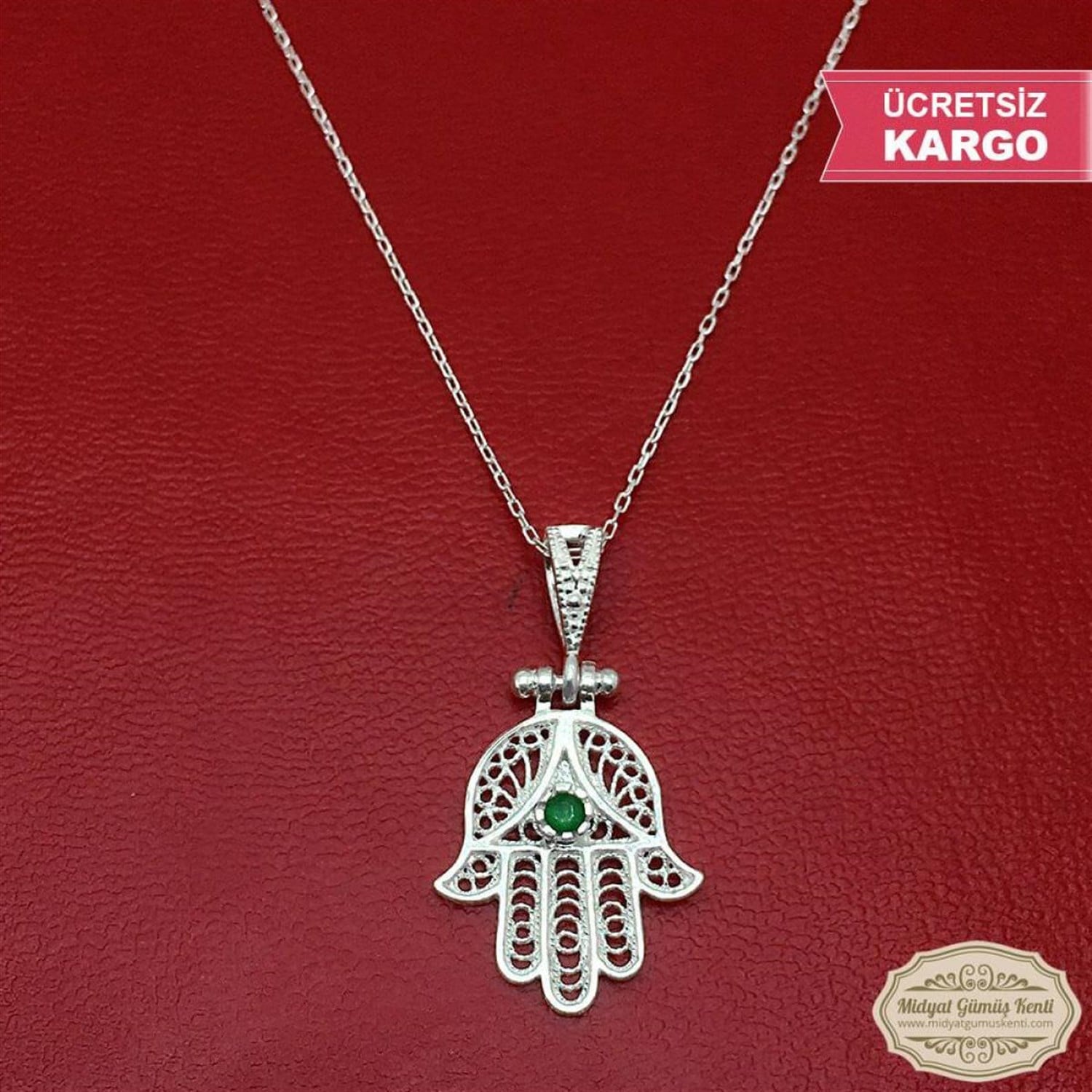 Fatma'nın Eli Model Bayan Telkari Gümüş Kolye Ucu