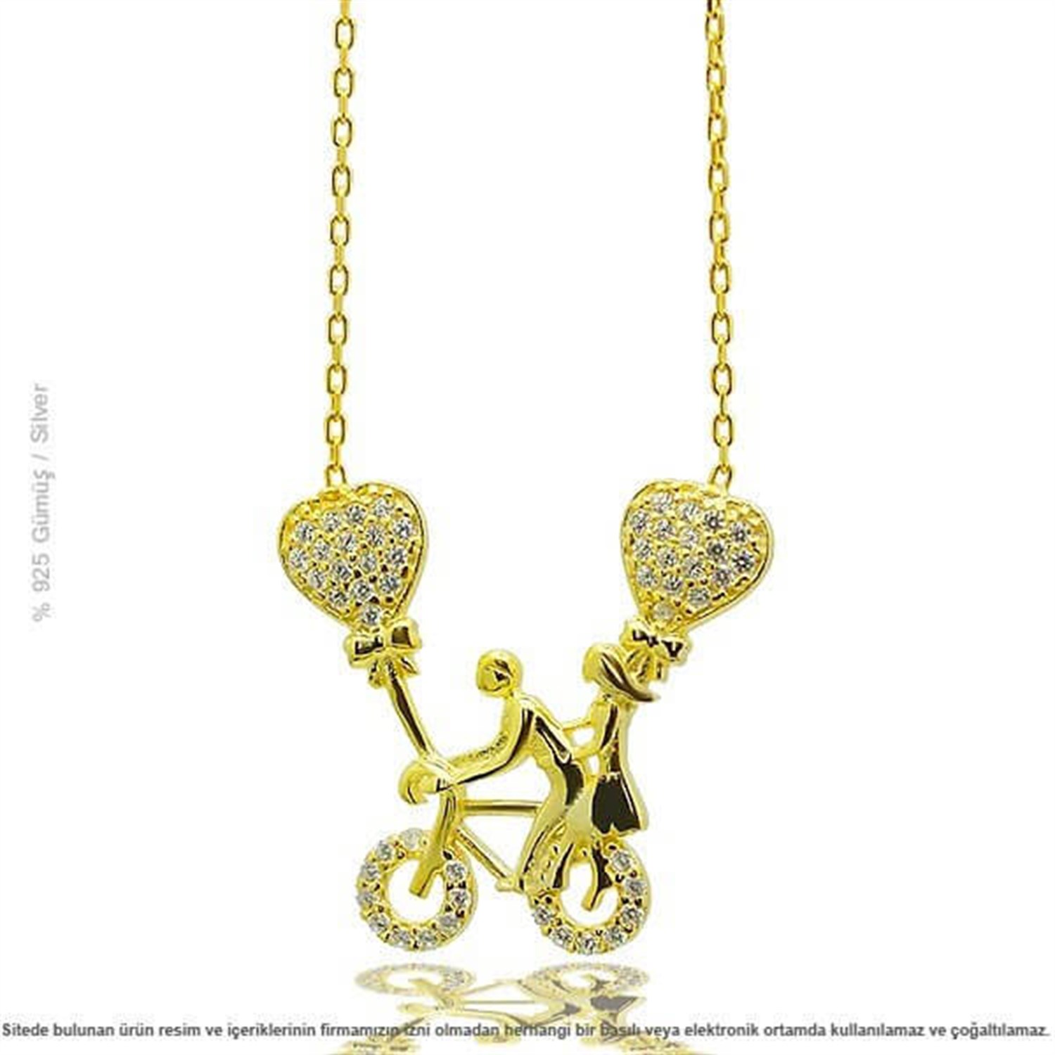 Gümüş Altın Kaplama Bayan Kolye