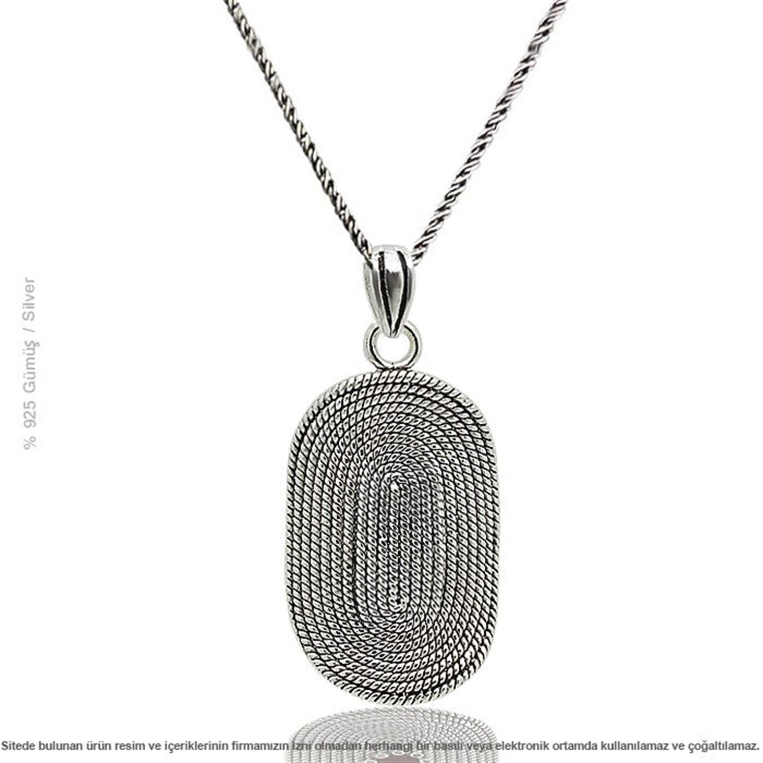 Gümüş El İşi Telkari Bayan Kolye