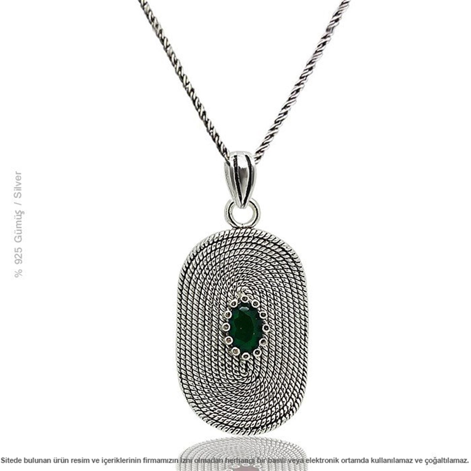 Gümüş El İşi Telkari Bayan Kolye