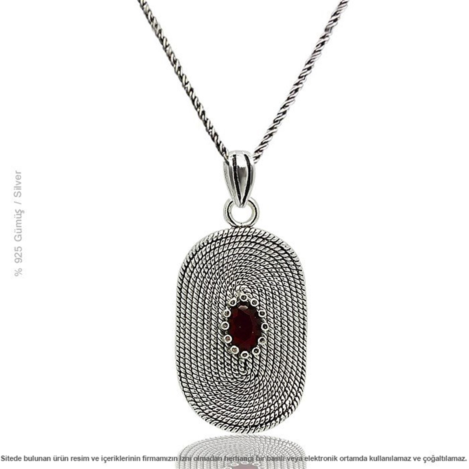 Gümüş El İşi Telkari Bayan Kolye