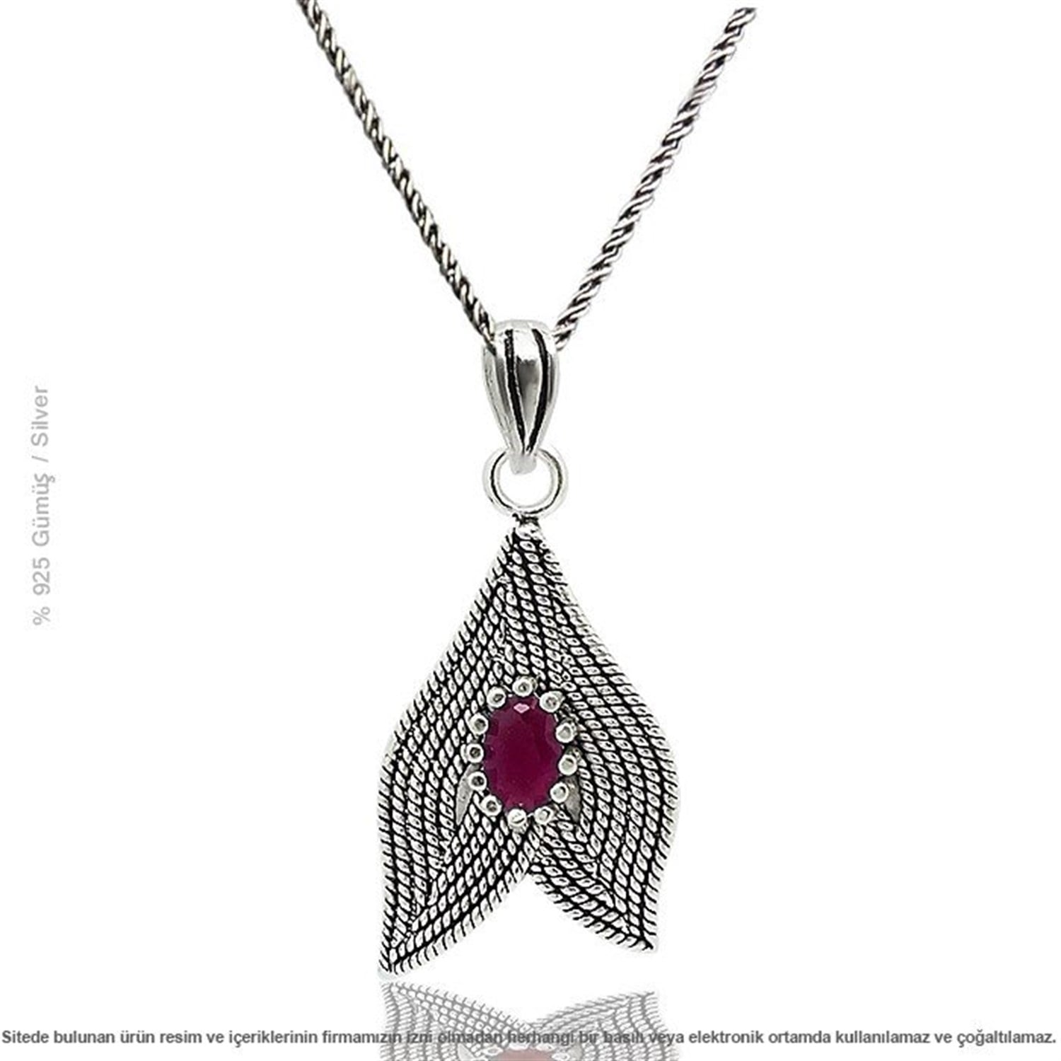 Gümüş Yaprak Telkari Bayan Kolye