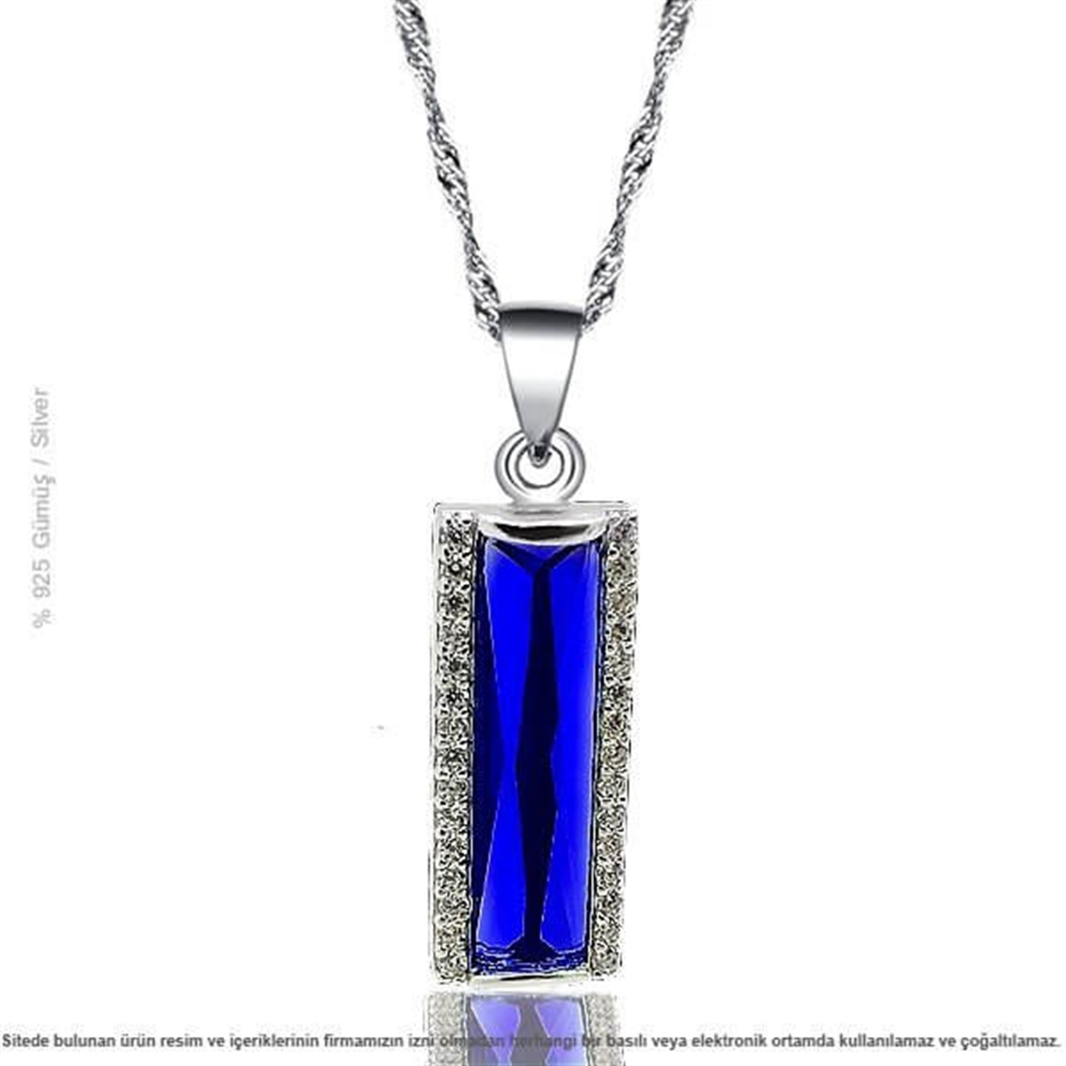 Gümüş Zirkon Taşlı Bayan Kolye