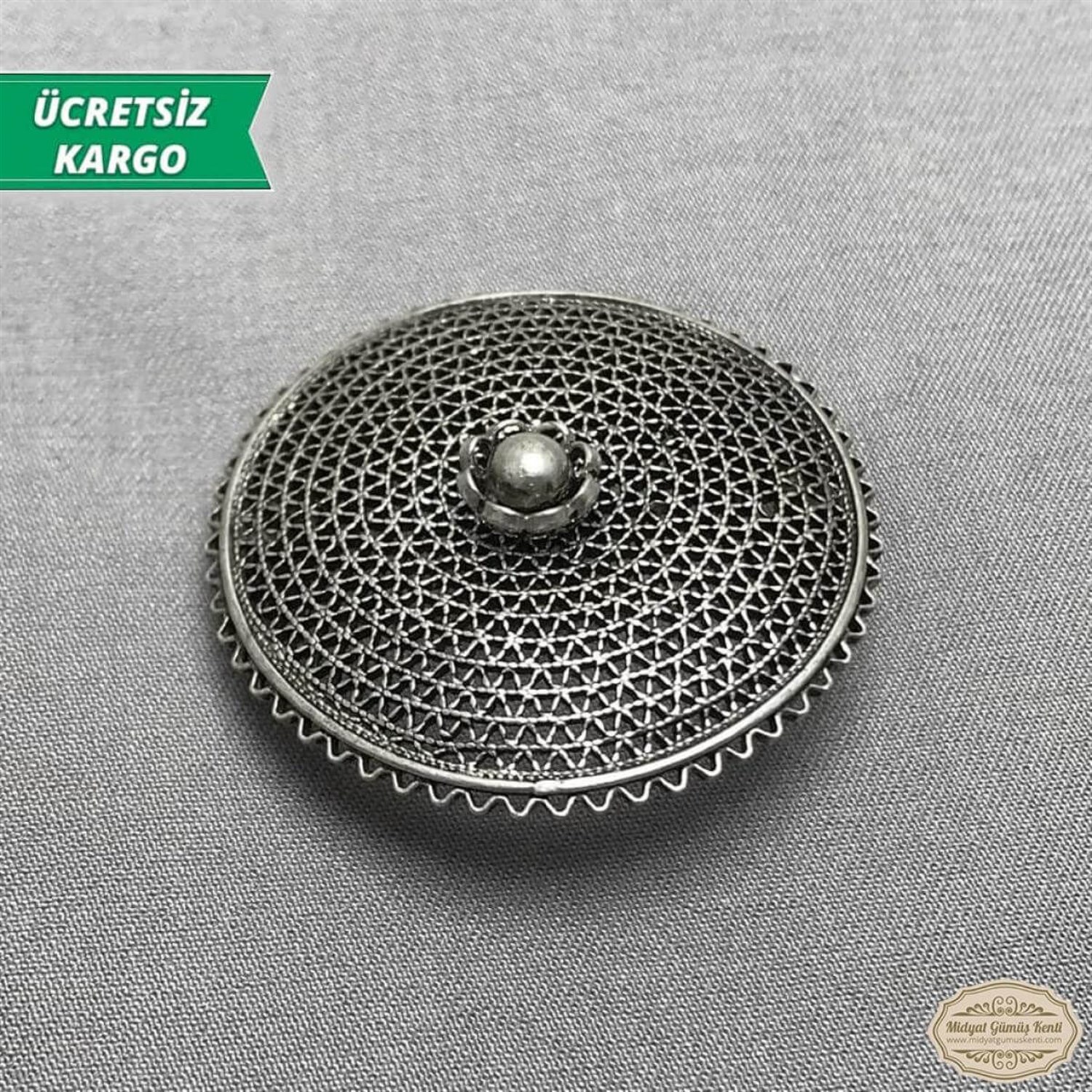 Güneş Model Telkari Bayan Gümüş Broş