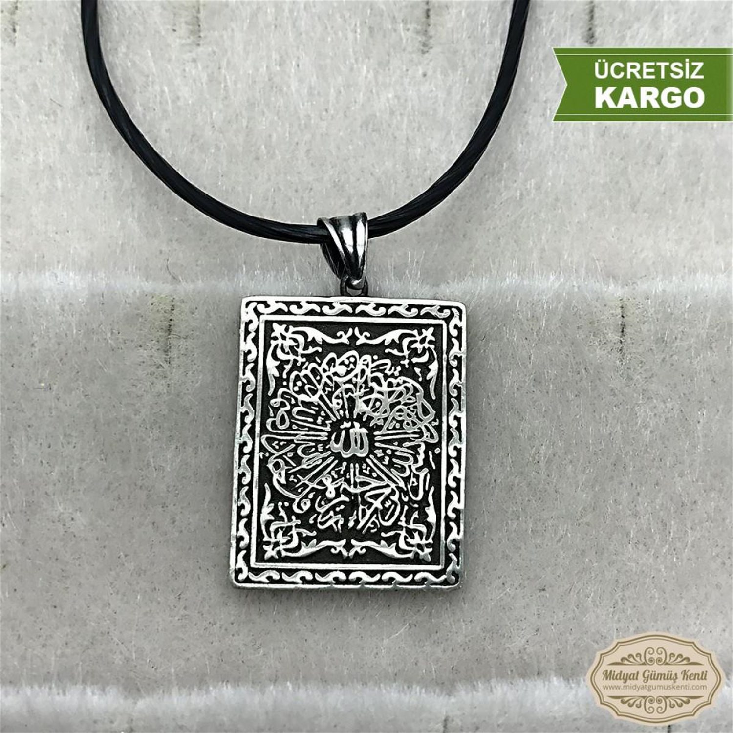 İhlas Süresi Model 925 Ayar Dualı Erkek Gümüş Kolye Ucu