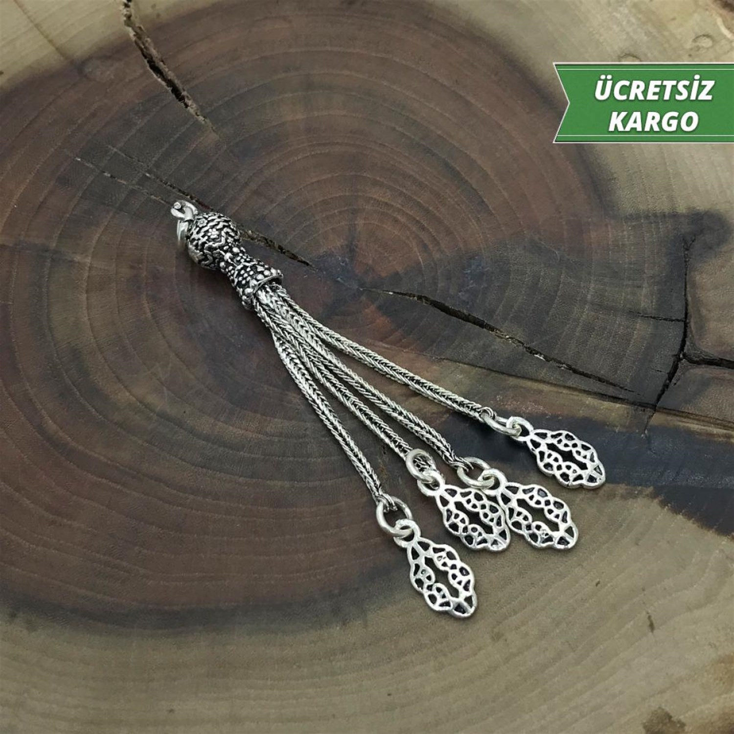 Jilet Model 4lü 925 Ayar Gümüş Tesbih Püskülü