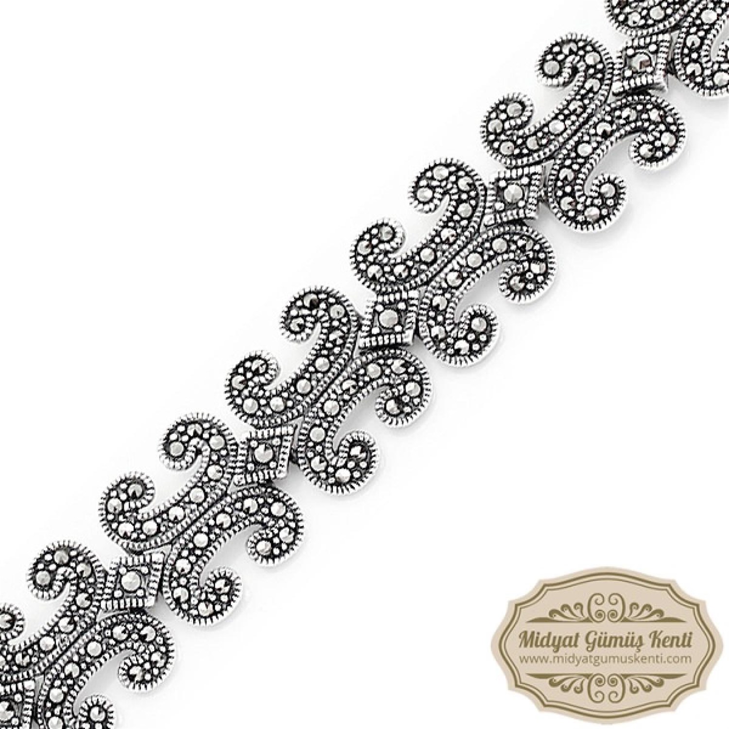 Kapadokya Model Markazit Taşlı 925 Ayar Bayan Gümüş Bileklik