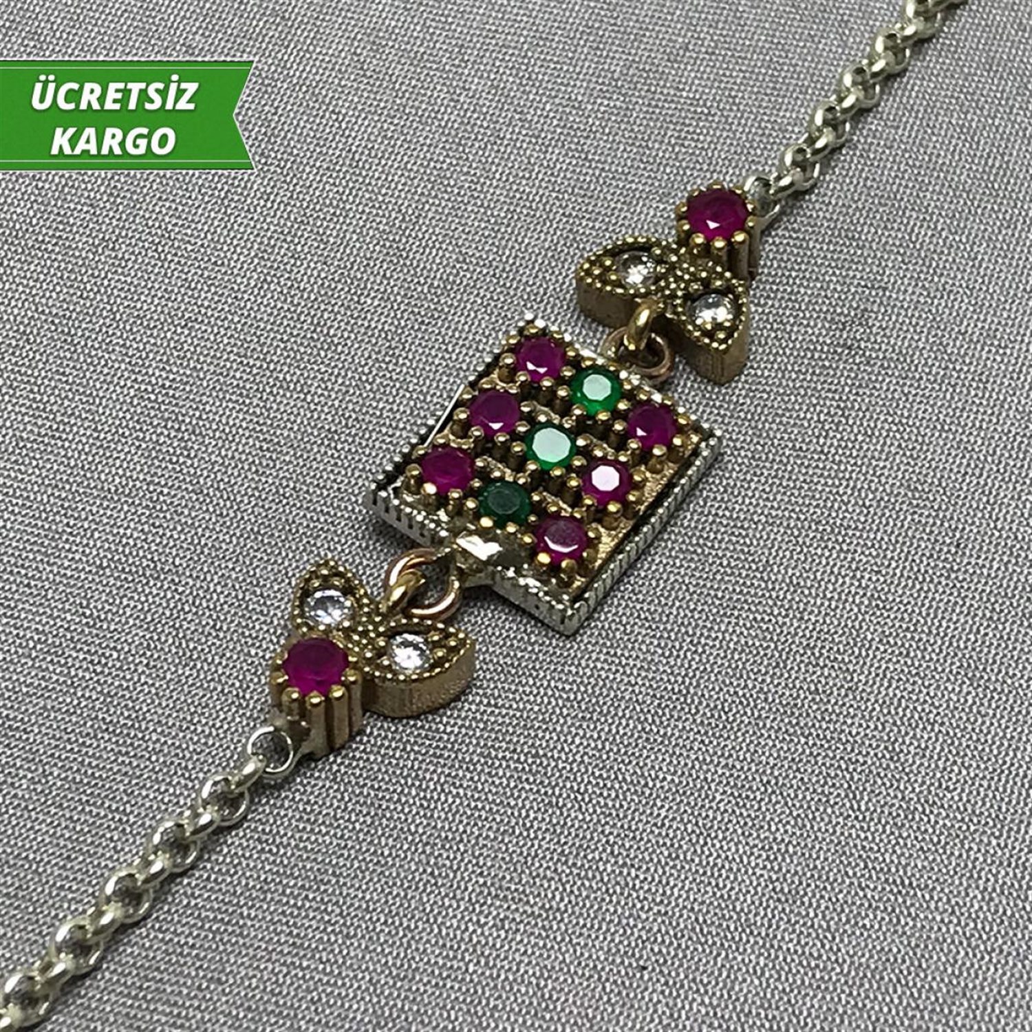 Kare Model Otantik Bayan Gümüş Bileklik