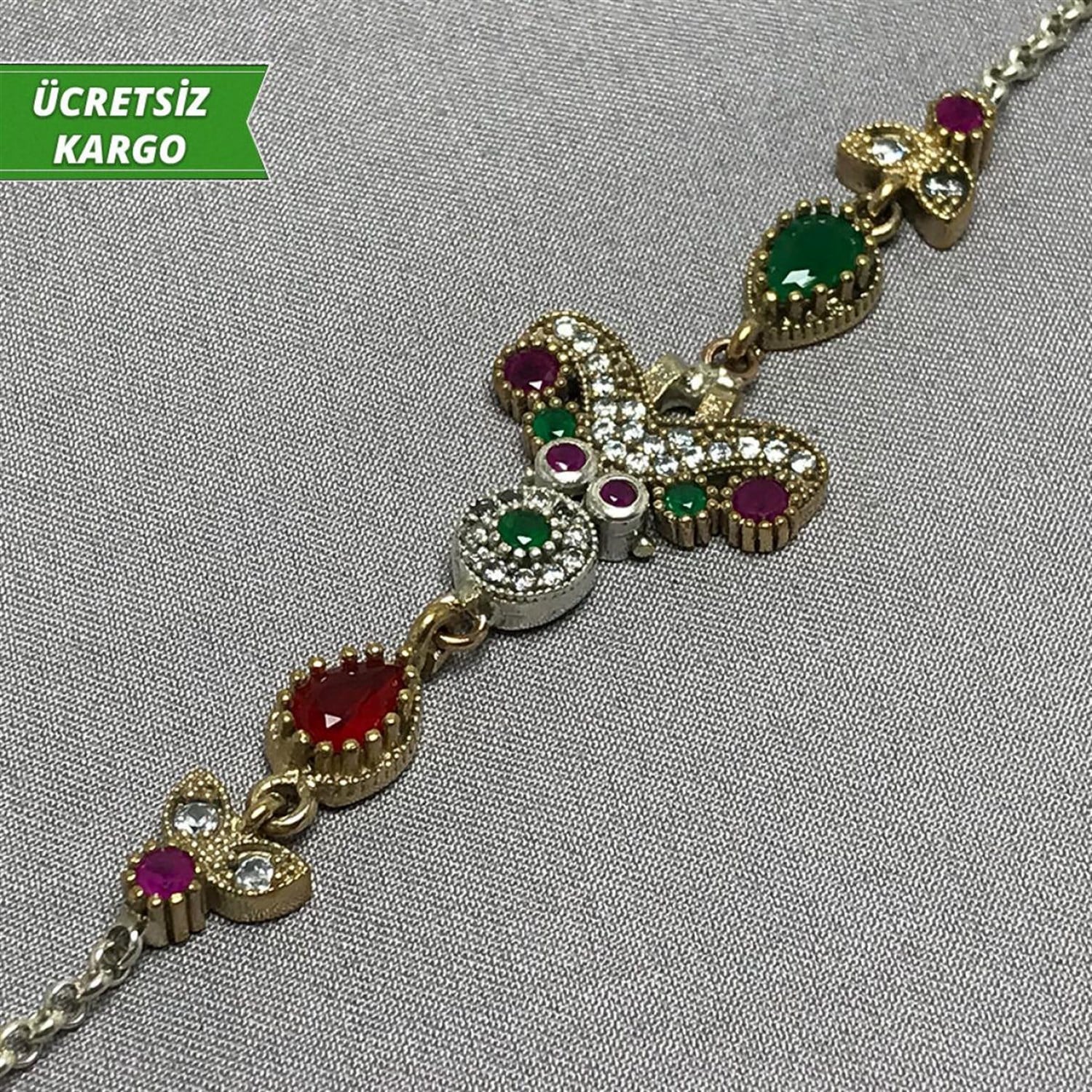 Kelebeksi Model Otantik Bayan Gümüş Bileklik