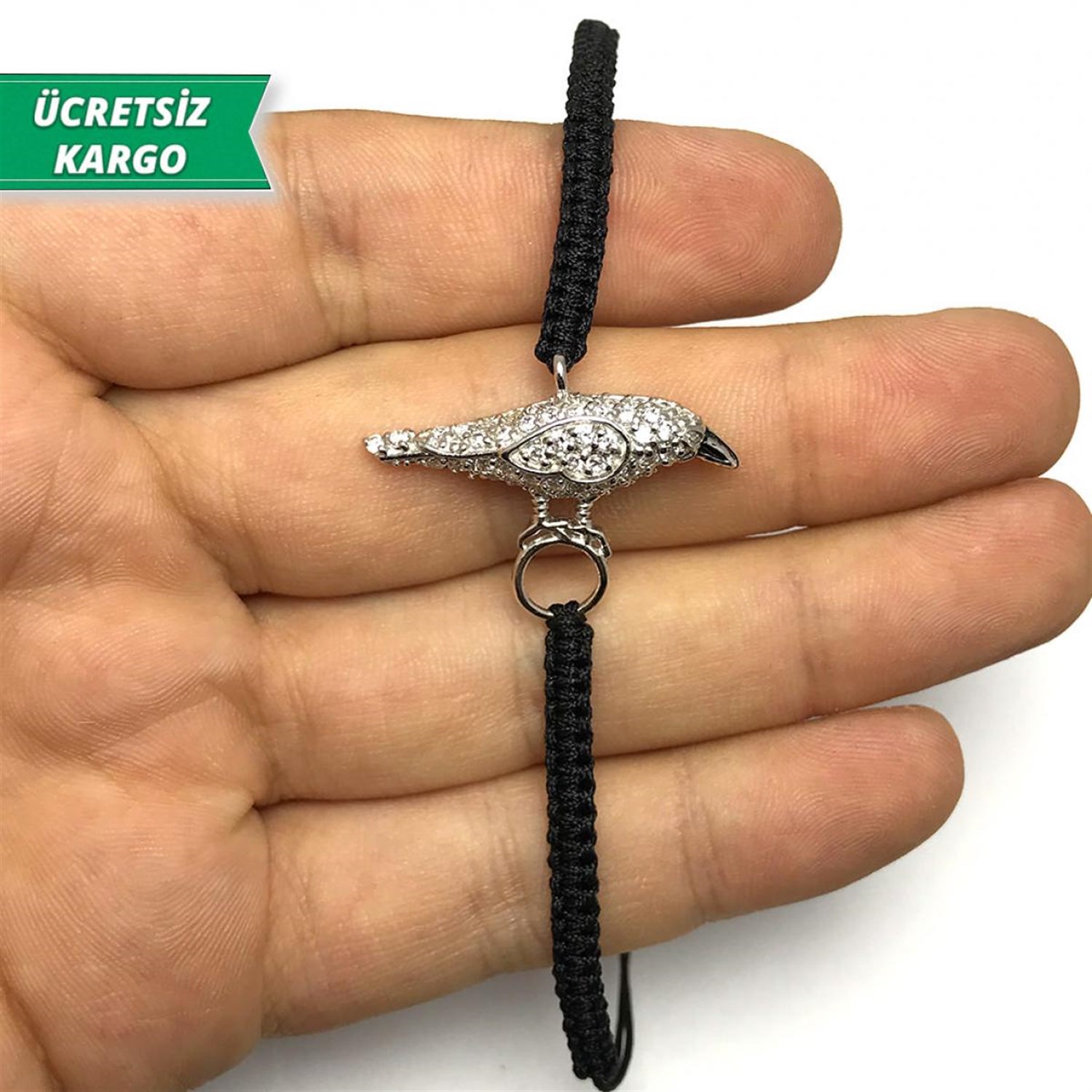 Kuş Model Zirkon Taşlı Bayan Gümüş Bileklik