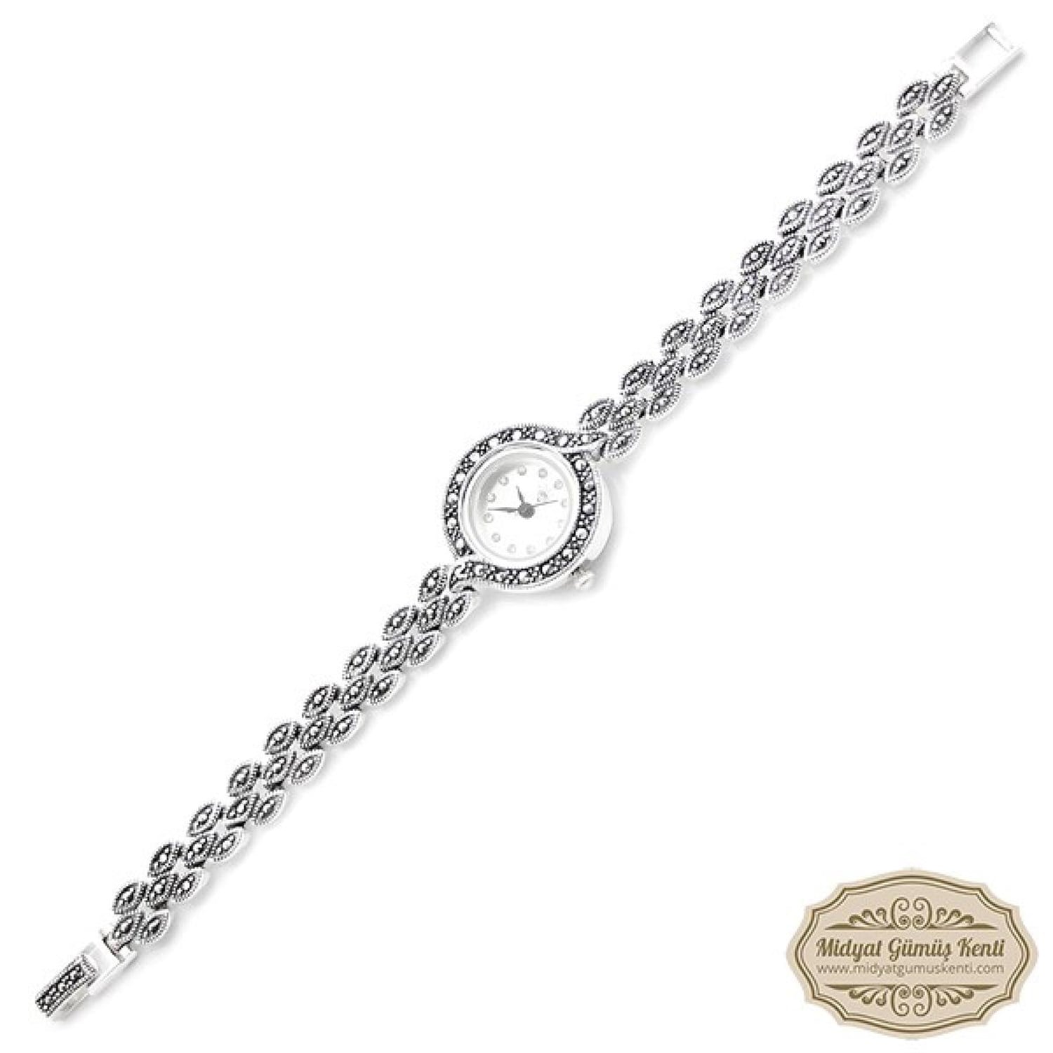 Markazit Taşlı Bayan Gümüş Kol Saati