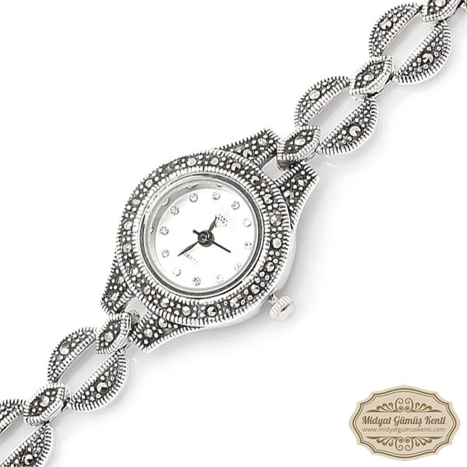 Markazit Taşlı Bayan Gümüş Kol Saati