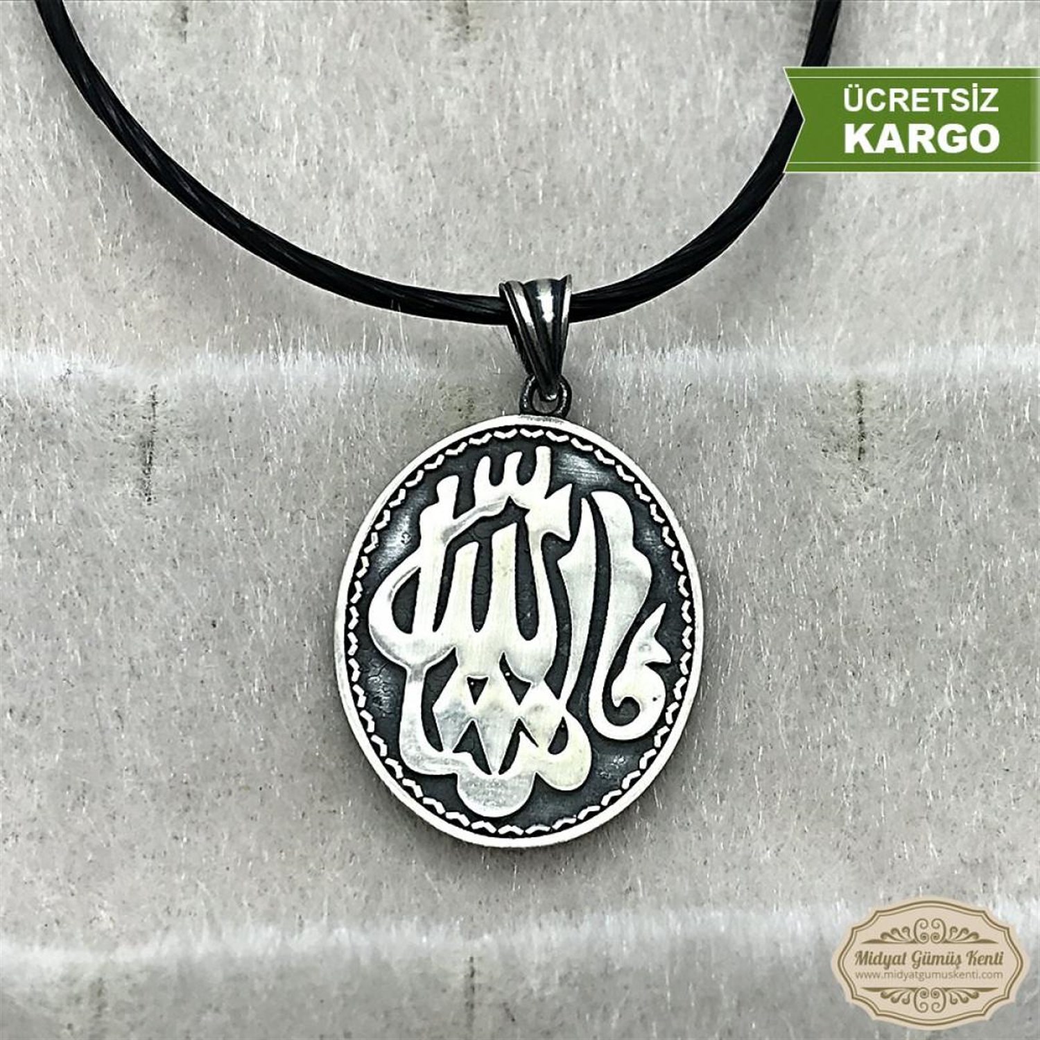 MaşaAllah Yazılı 925 Ayar Dualı Erkek Gümüş Kolye Ucu