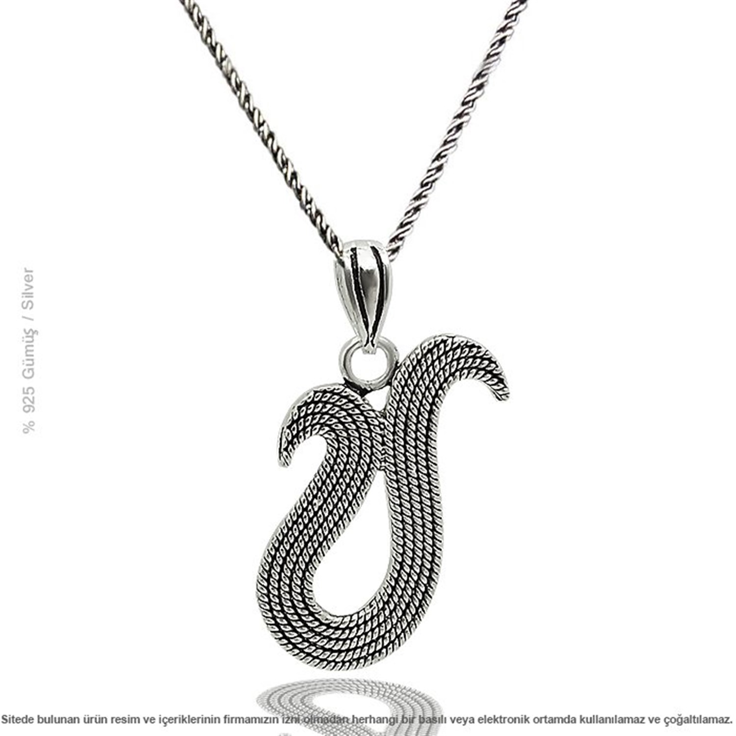 Midyat gümüş telkari lale bayan kolye