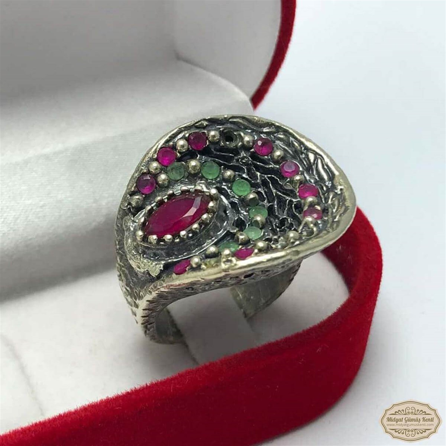 Midyat Yöresel Model Bayan Otantik Gümüş Yüzük