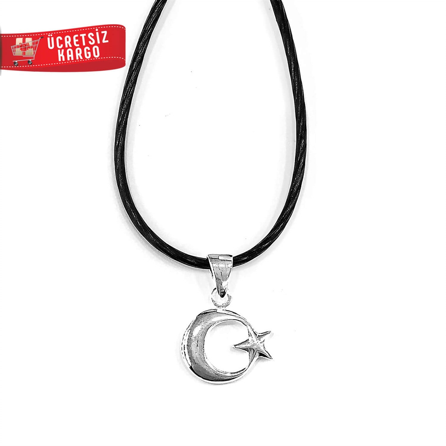 Minik Ayyıldız 925 Ayar Cevşen Gümüş Kolye