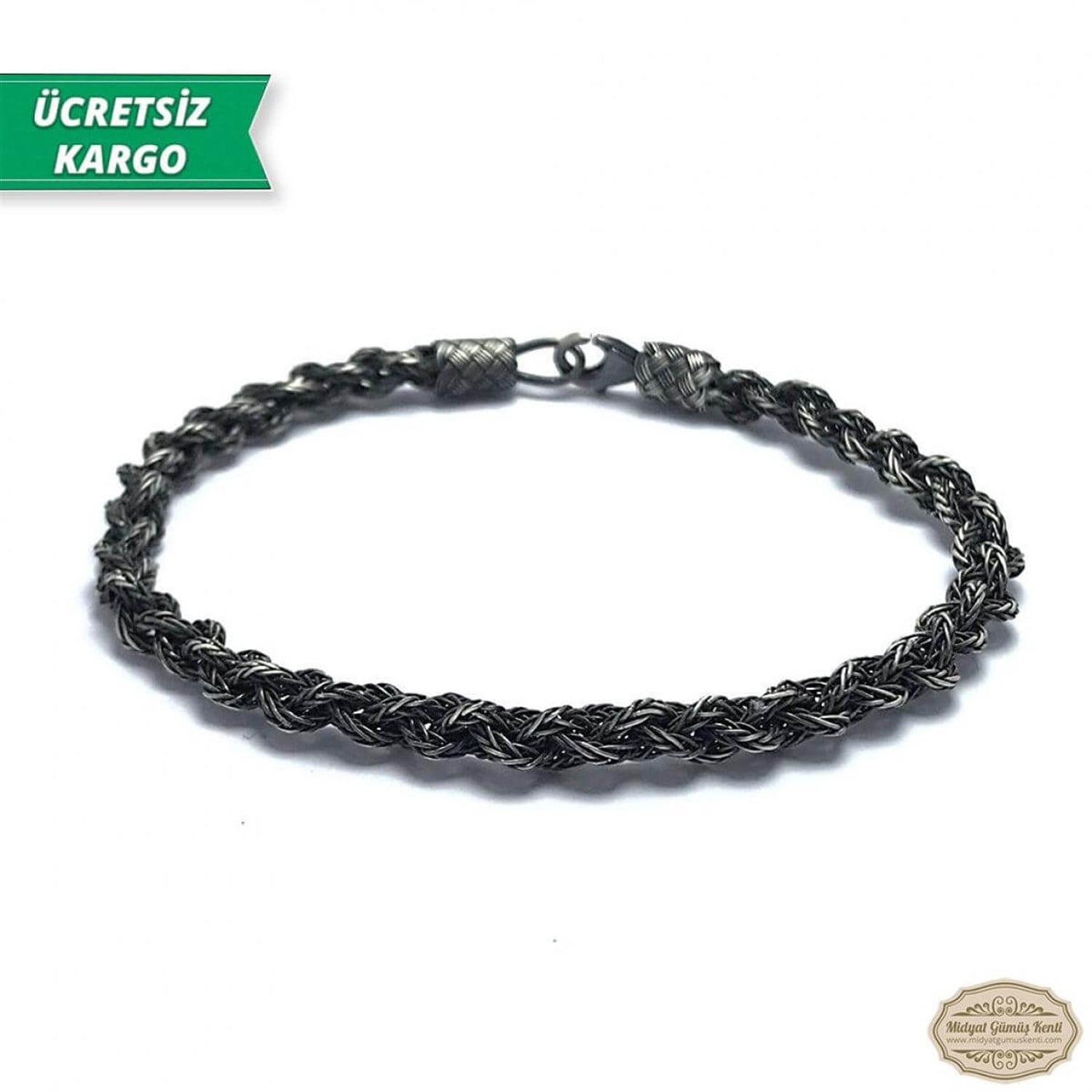 Örgü Model 1000 Ayar Gümüş El Örmesi Erkek Bayan Bileklik