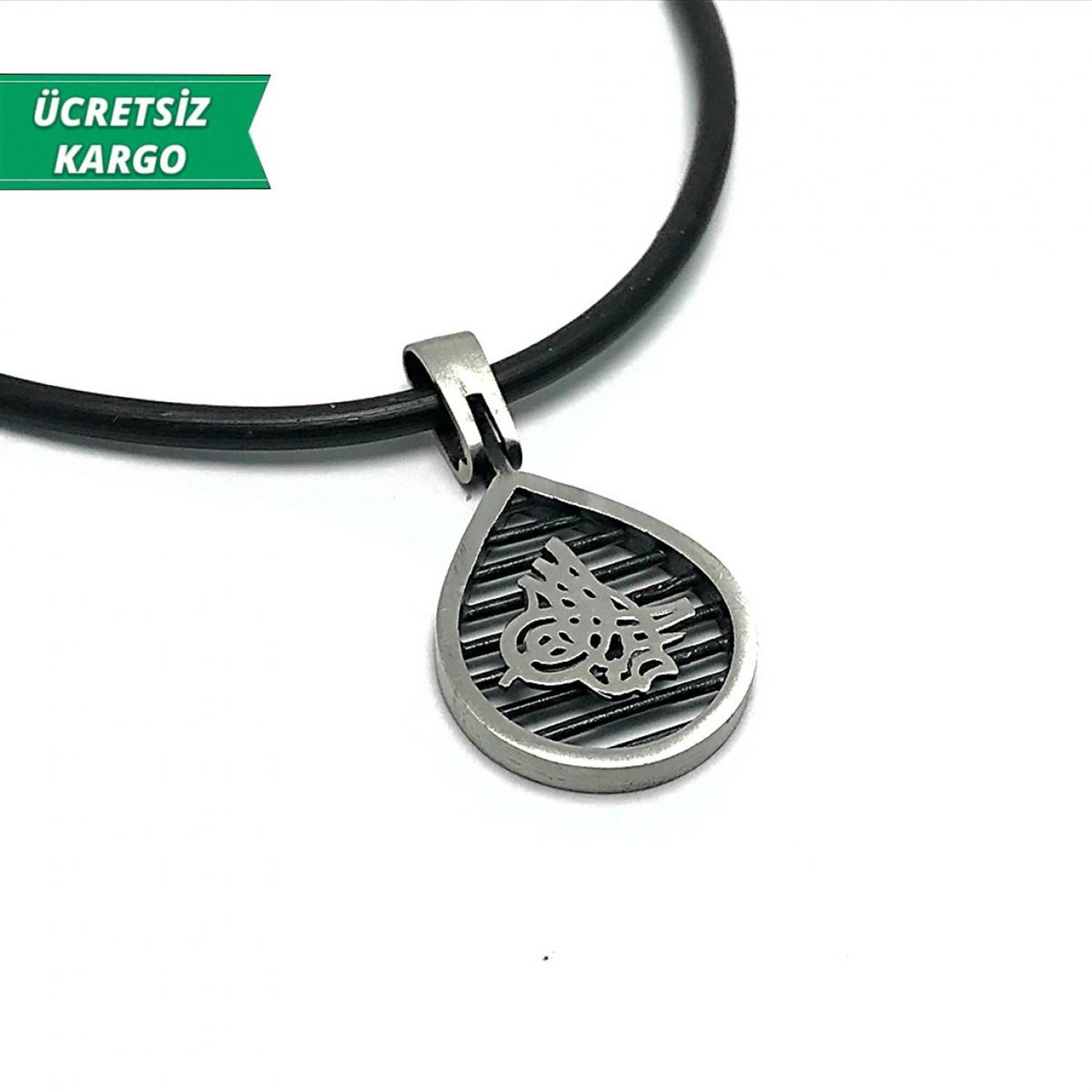 Osmanlı Tuğralı Damla Model Model Erkek Bayan Gümüş Kolye Ucu