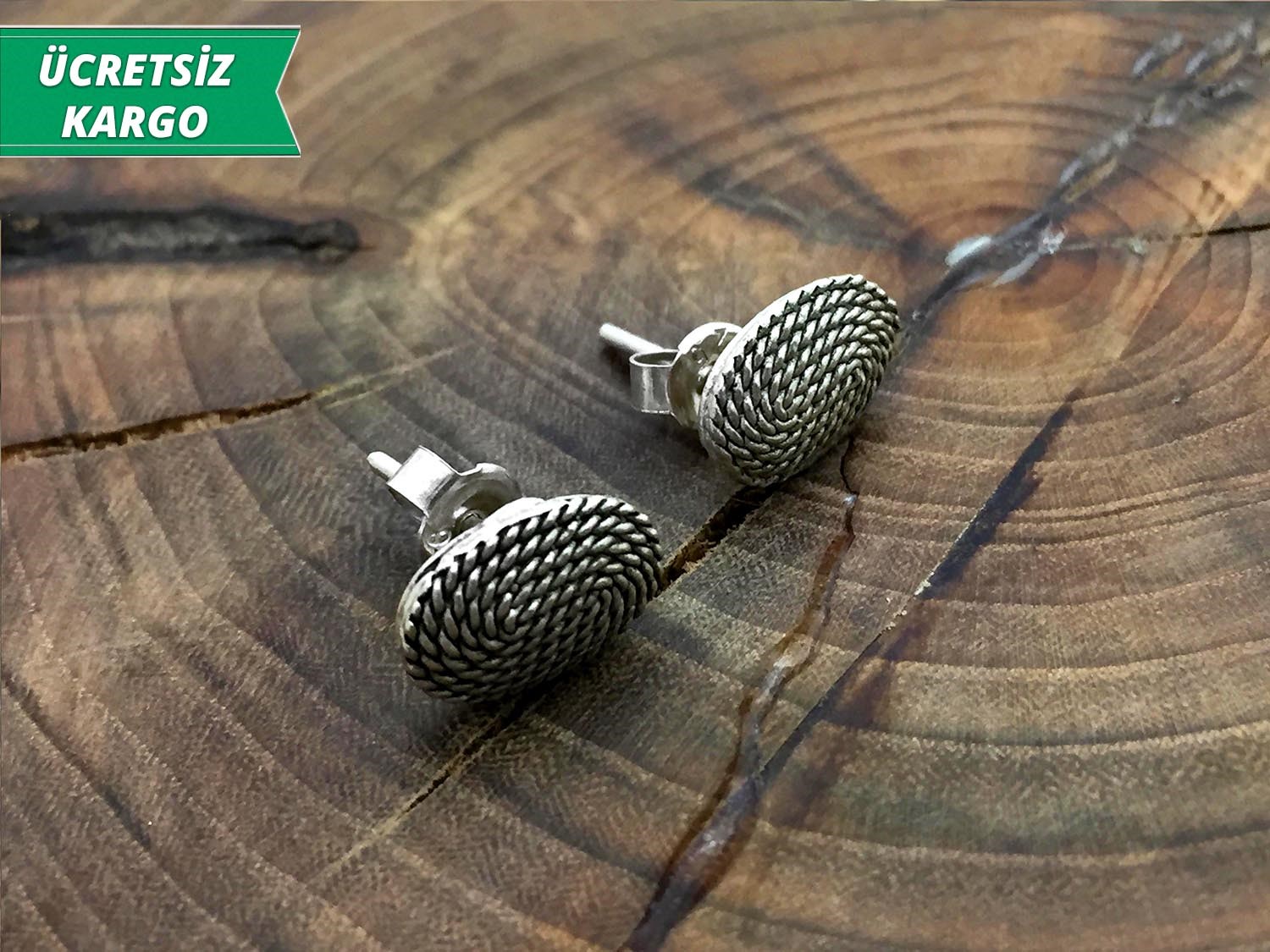 Oval Hasır İşleme Model 925 Ayar Gümüş Bayan Otantik Küpe