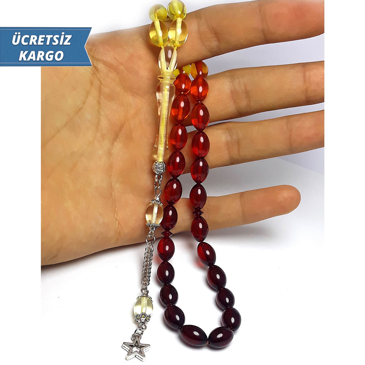 Renk Süzmesi Arpa Kesim Toz Kehribar Tesbih