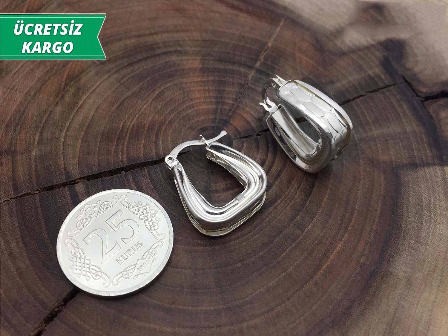 Sade Model 925 Ayar Gümüş Bayan Küpe