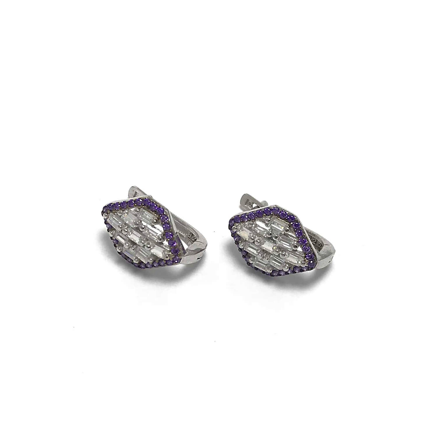 Safir Taşlı 925 Ayar Zirkon Gümüş Küpe