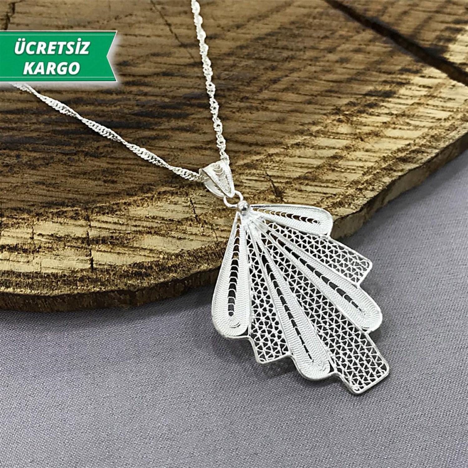 Sarkıt Model Midyat Yöresel Telkari Gümüş Kolye Ucu