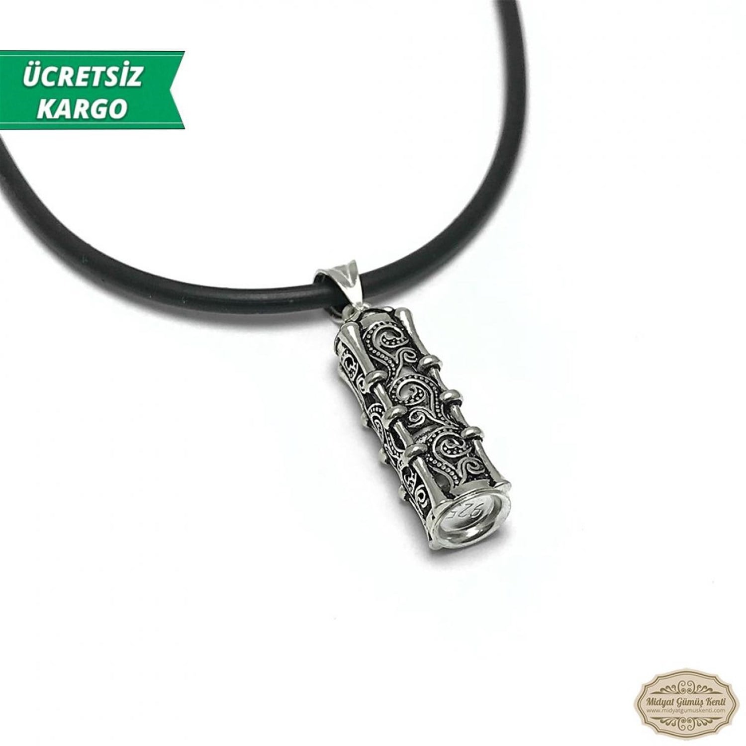 Sarmaşık Desenli Dualı Kapsül Model Erkek Bayan Gümüş Kolye Ucu