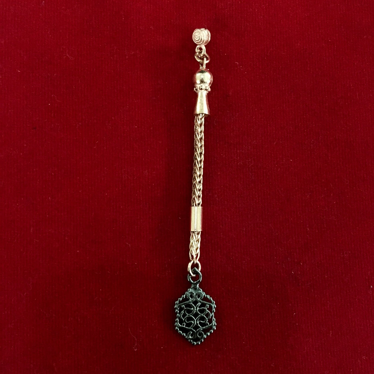 Semerkand Tasarım Tekli Rose Gümüş Tespih Püskülü