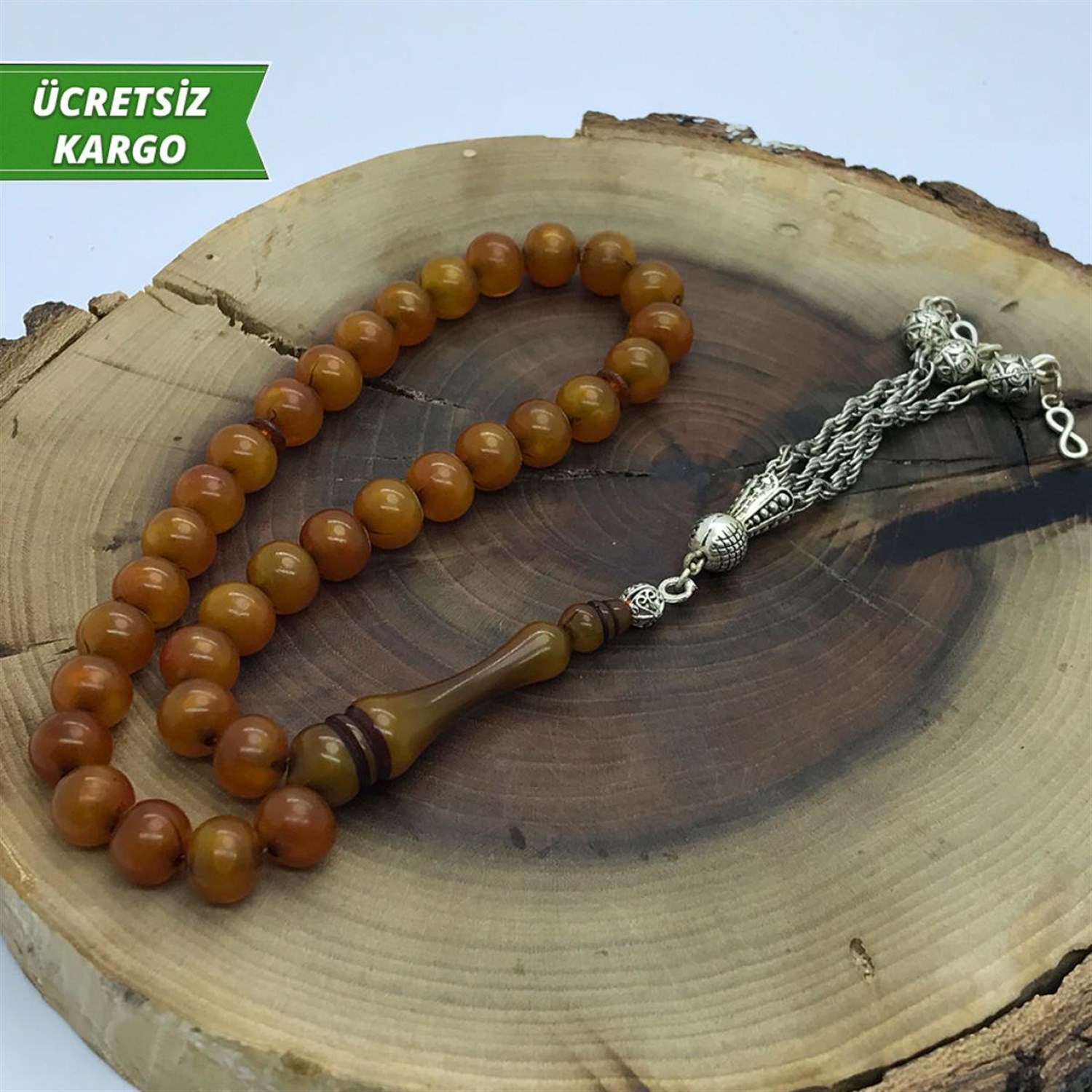 Sıkma Toz Kehribar Tesbih