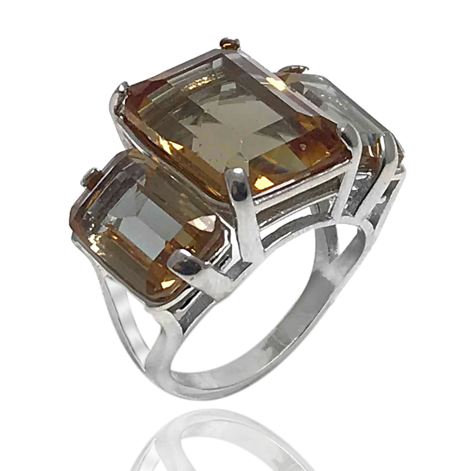 Üç Taş Model Zultanit Taşlı Bayan Gümüş Yüzük