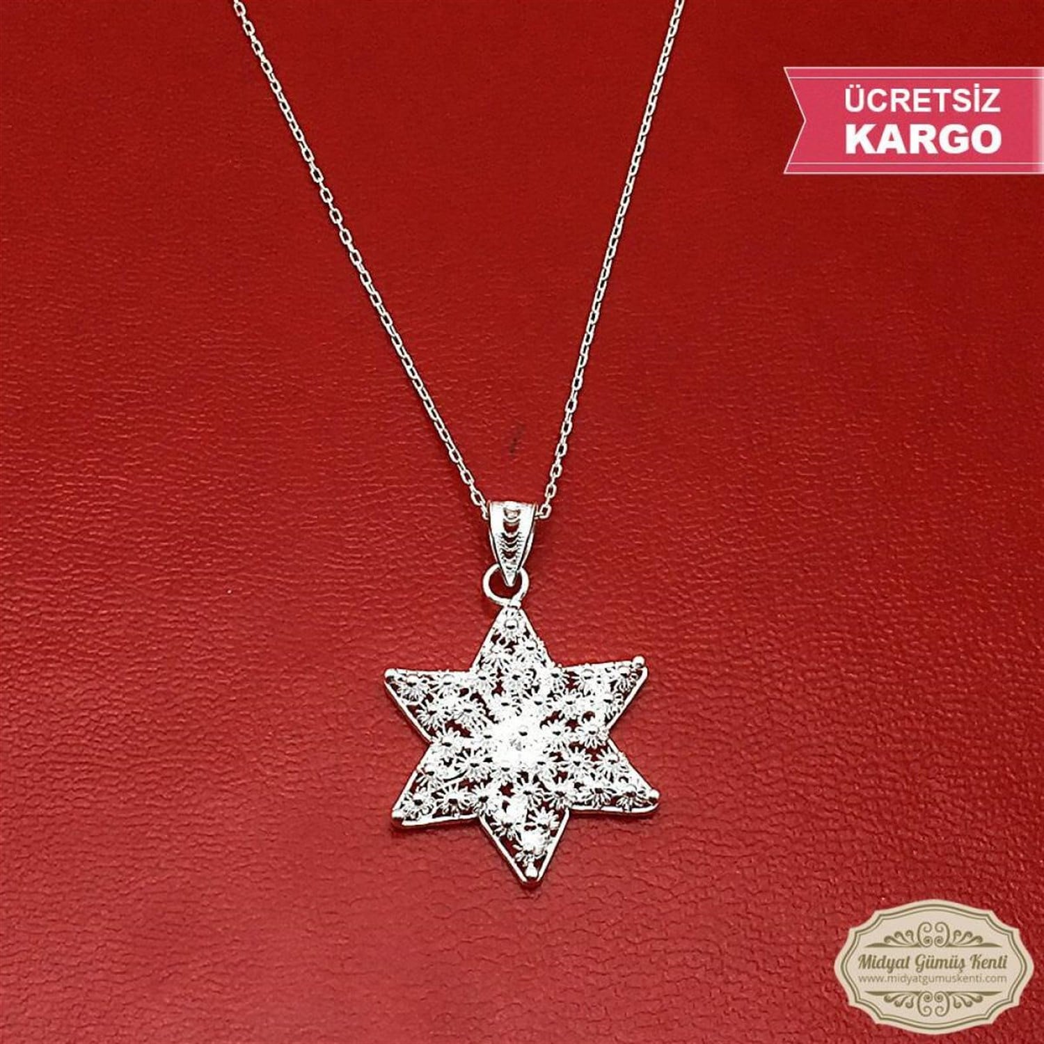 Yıldız Bereket Model Bayan Telkari Gümüş Kolye Ucu