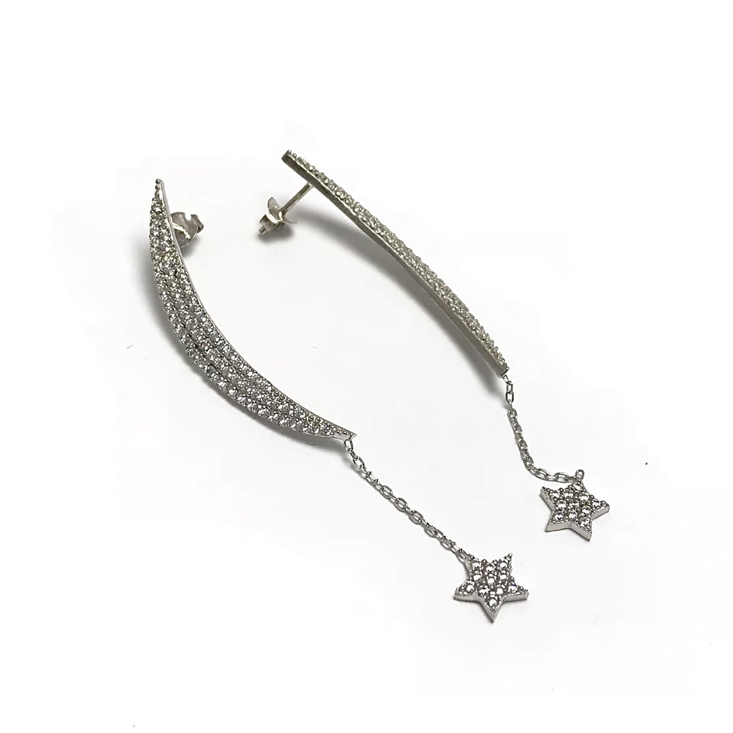Yıldız Model 925 Ayar Zirkon Gümüş Küpe