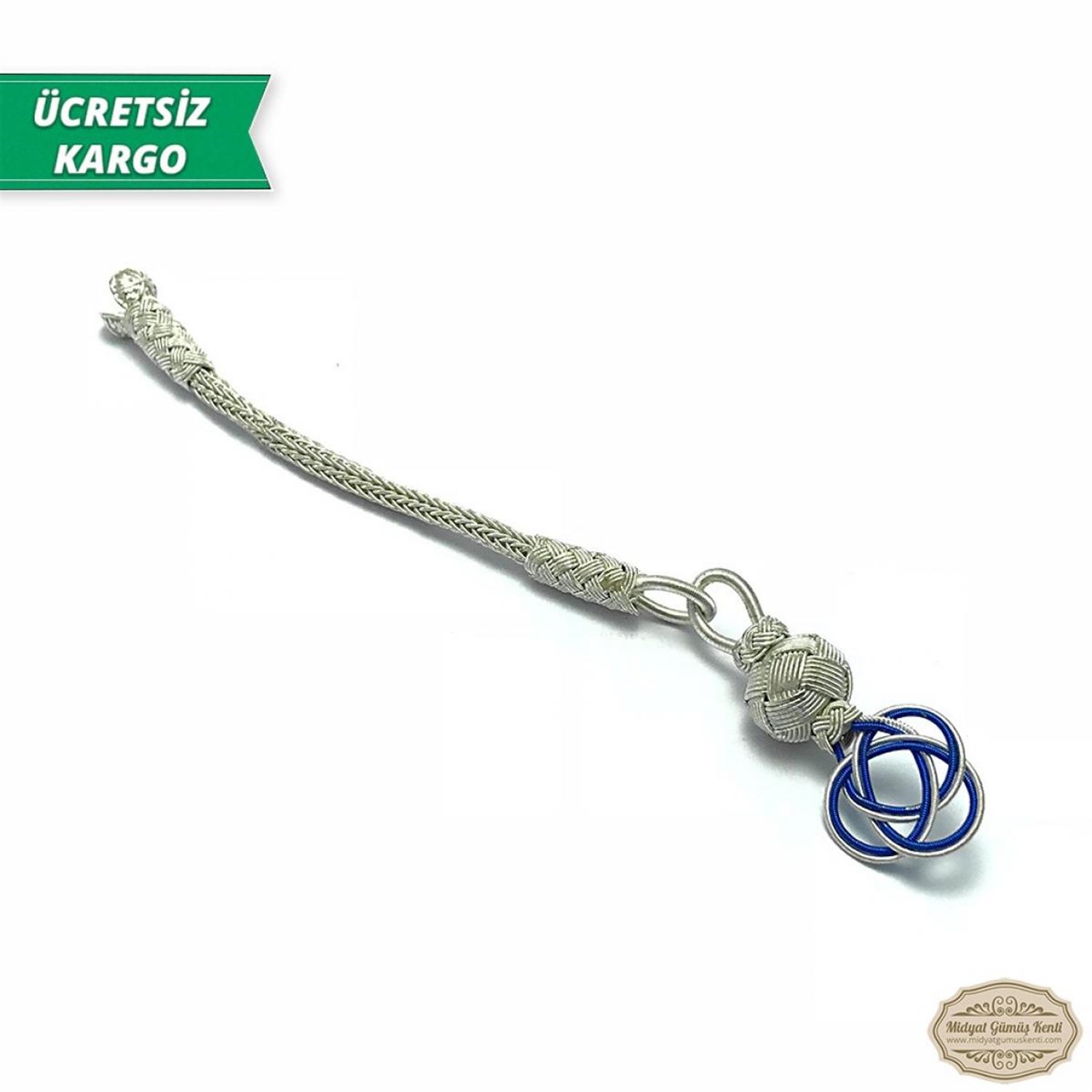 Yonca Model 1000 Ayar Kazaziye Gümüş Tespih Püskülü