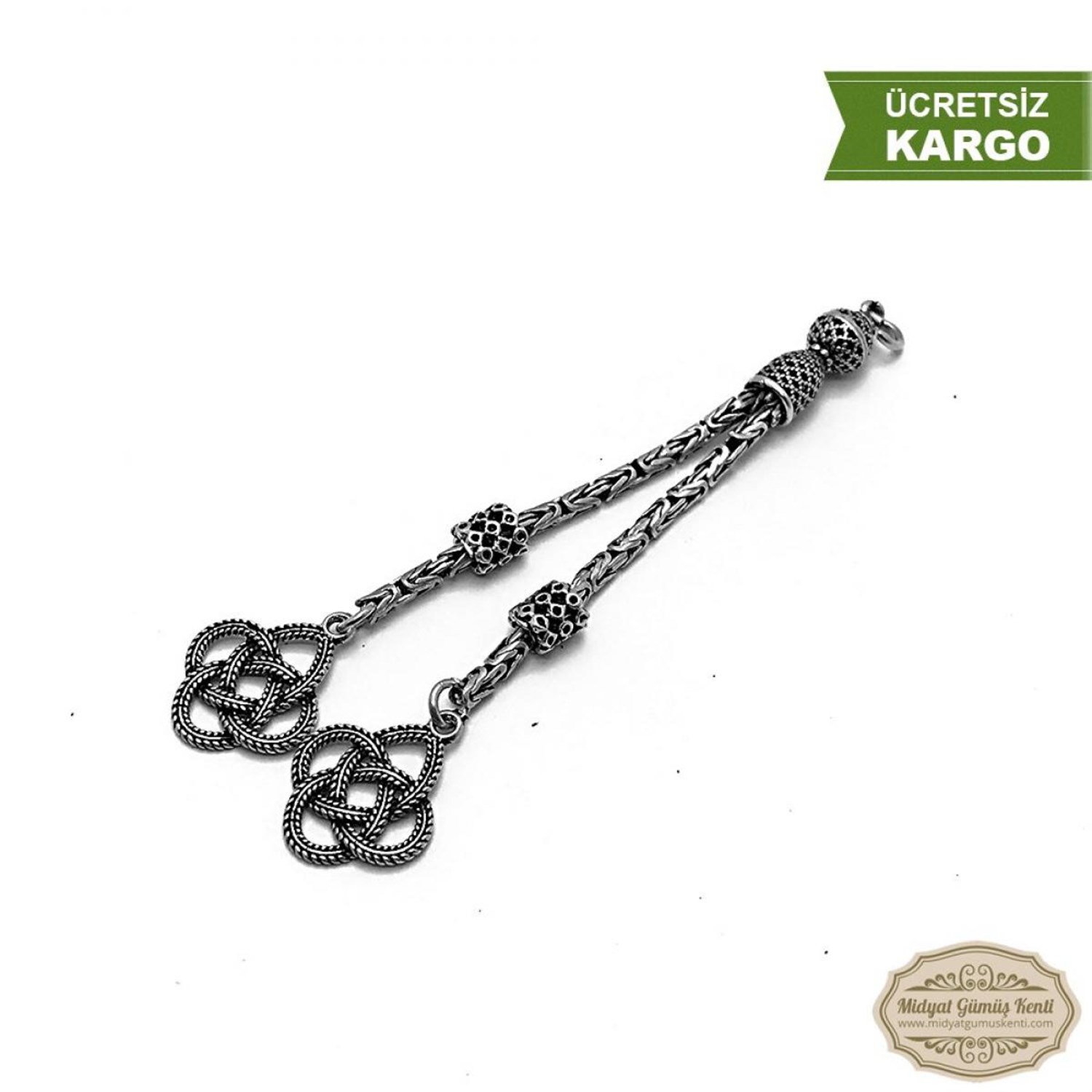 Yonca Model 925 Ayar Gümüş Tesbih Püskülü