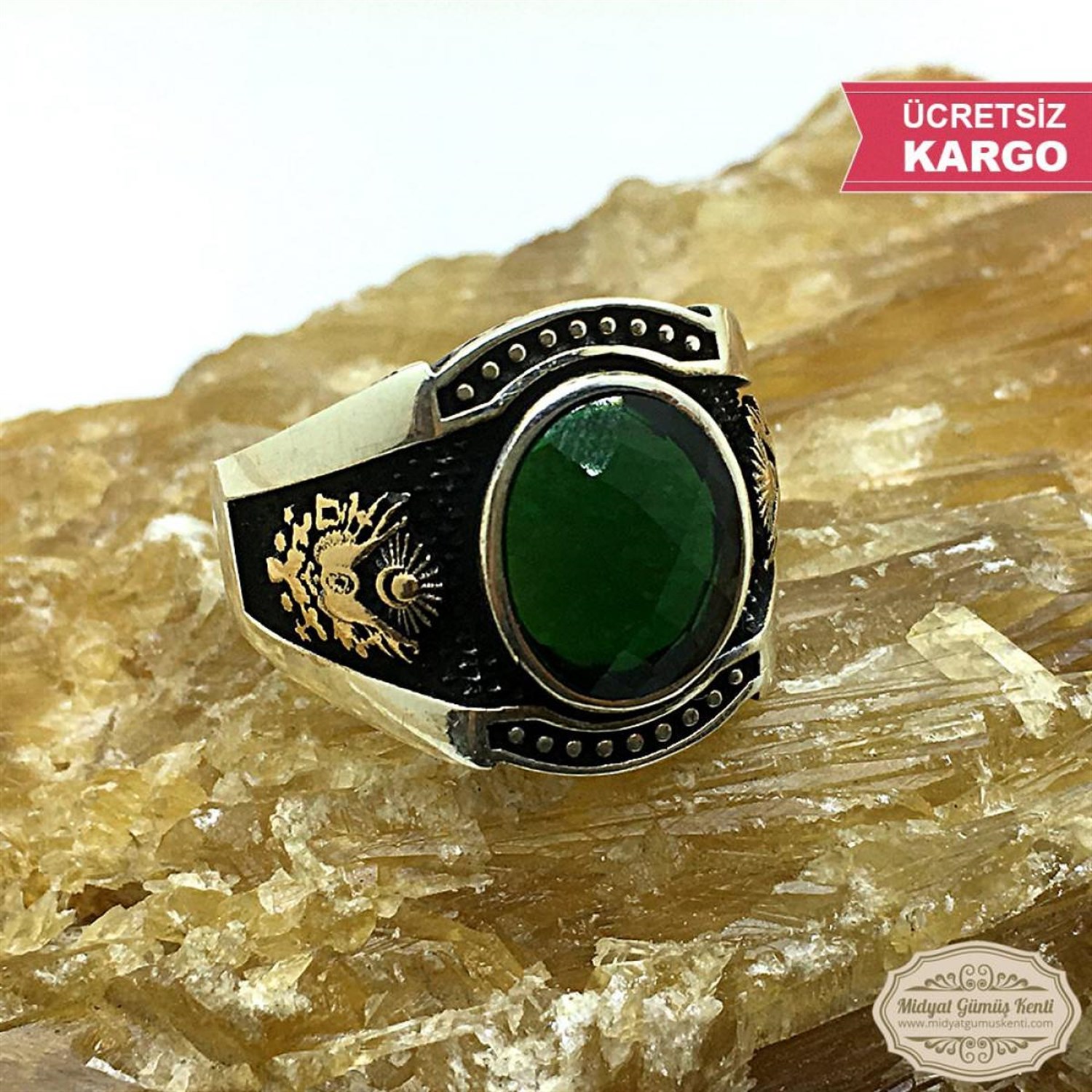 Zirkon Taşlı Sancak Model 925 Erkek Gümüş Yüzük