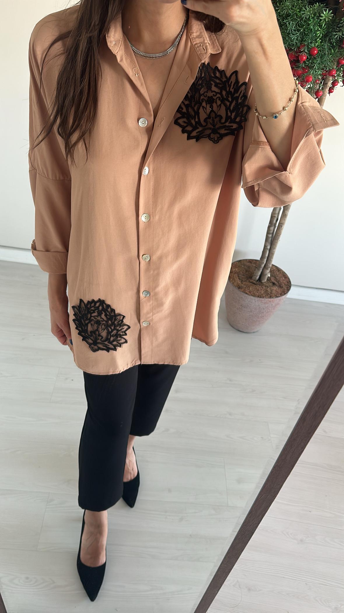  Monika sütlü kahve Gömlek