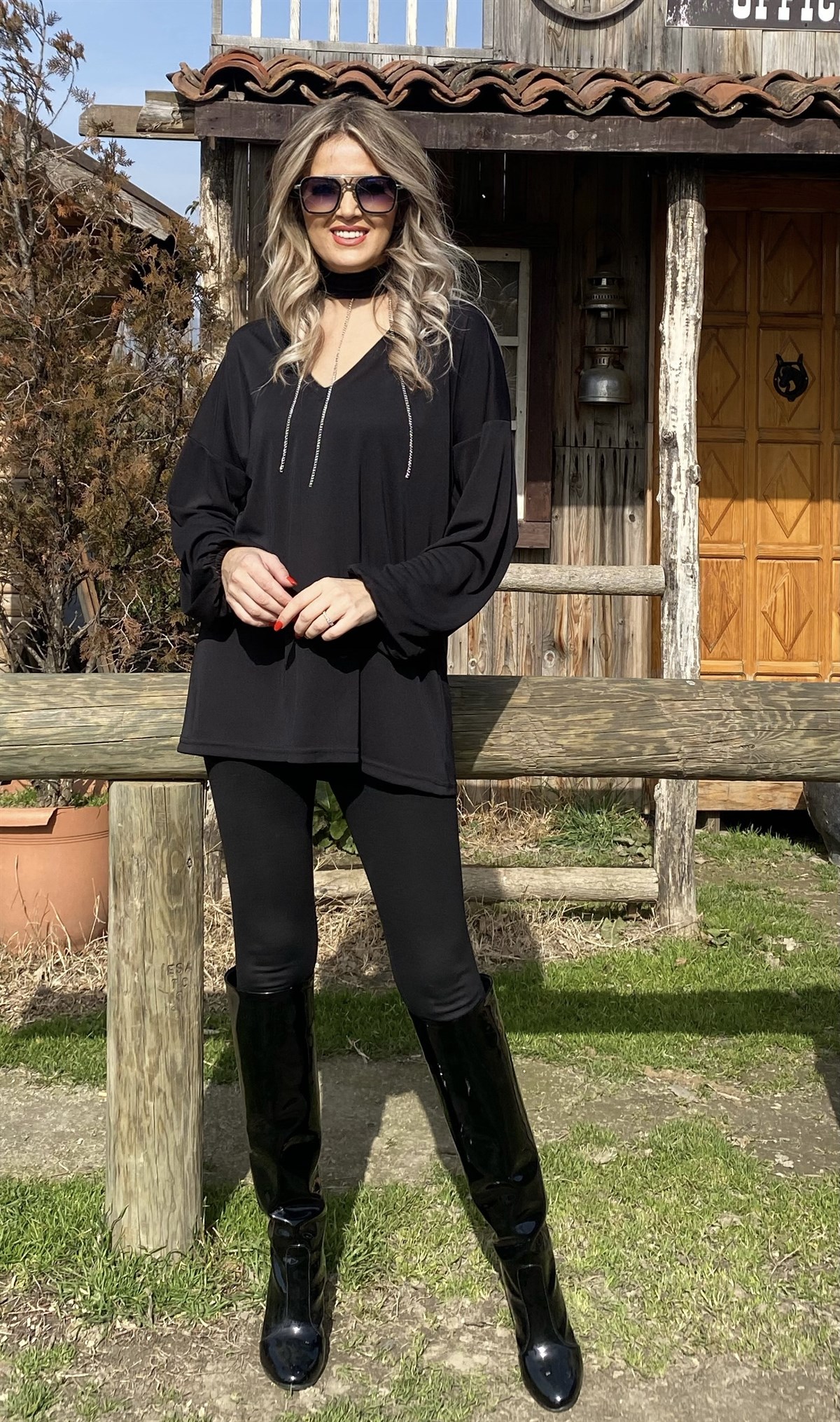 By_Que Siyah Adyes Tunik