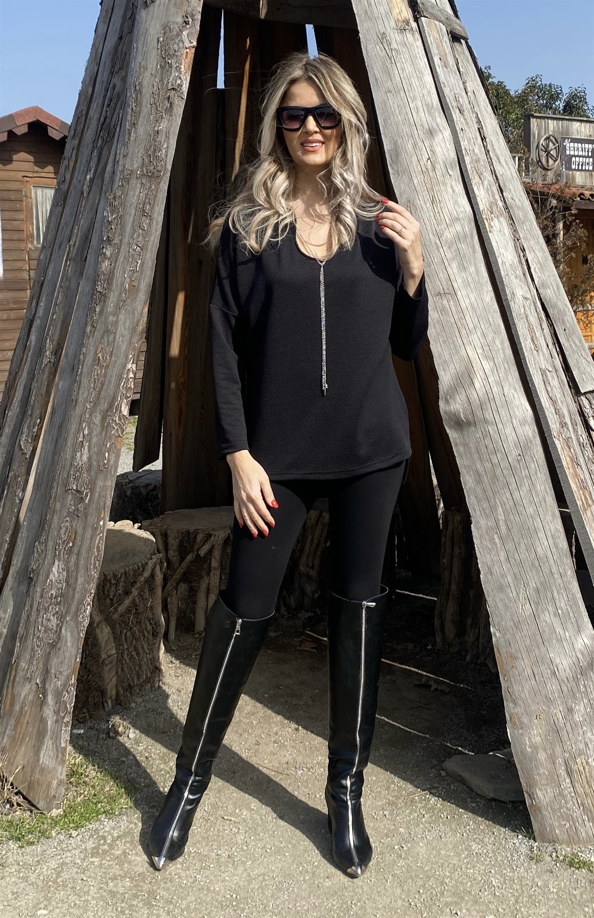 By_Que Siyah Sany Tunik