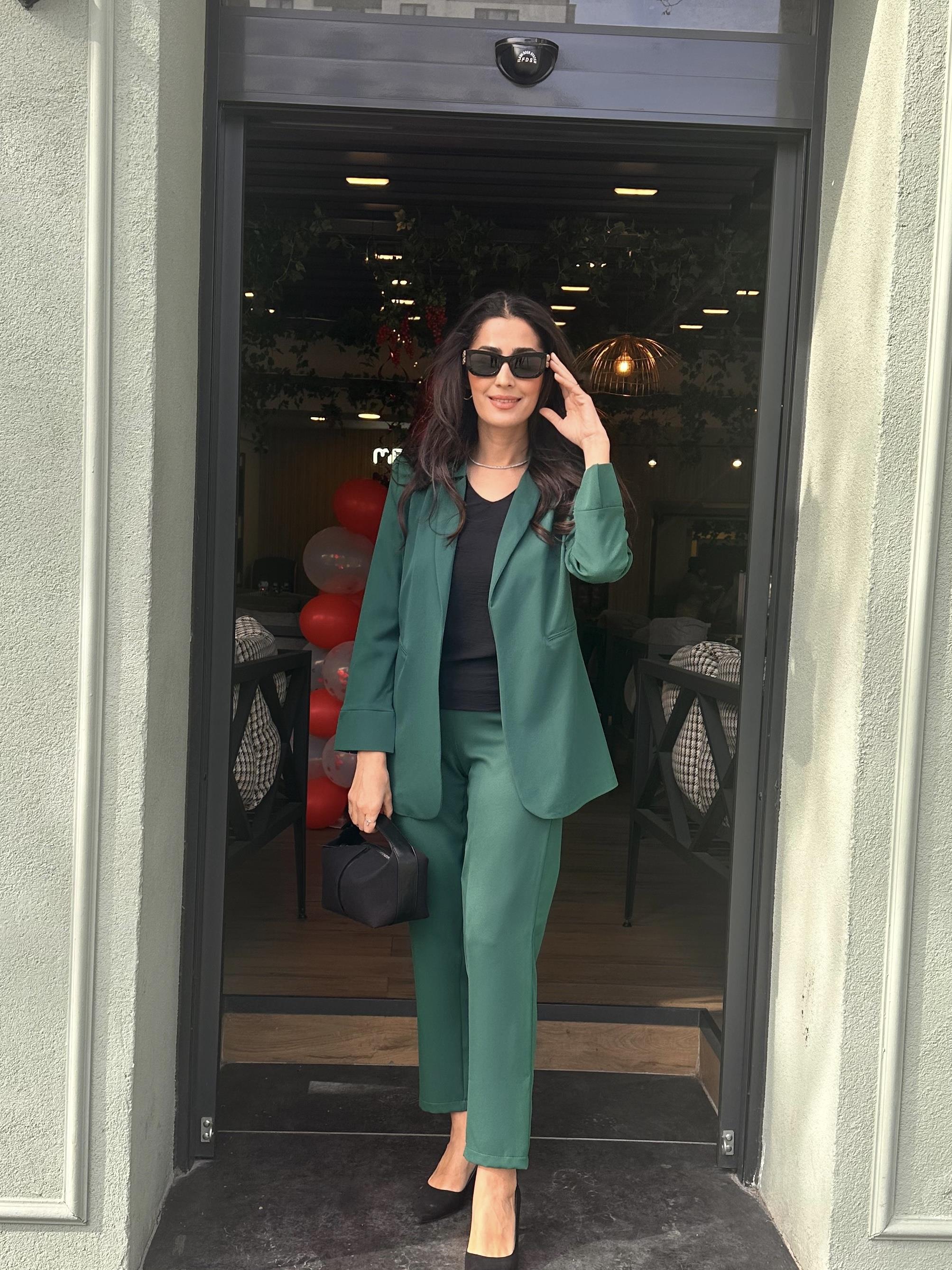 By_Que Ceketli  Takım Yeşil 