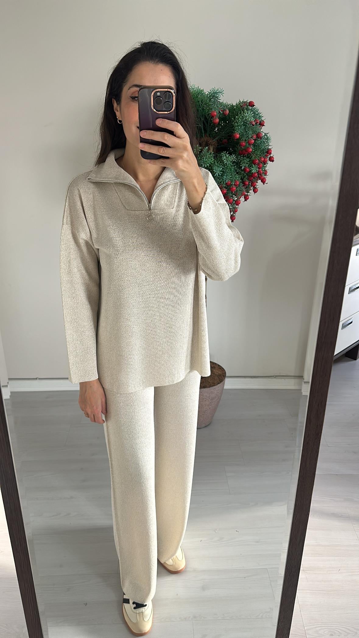 By_Que Mabel Takım Ekru 