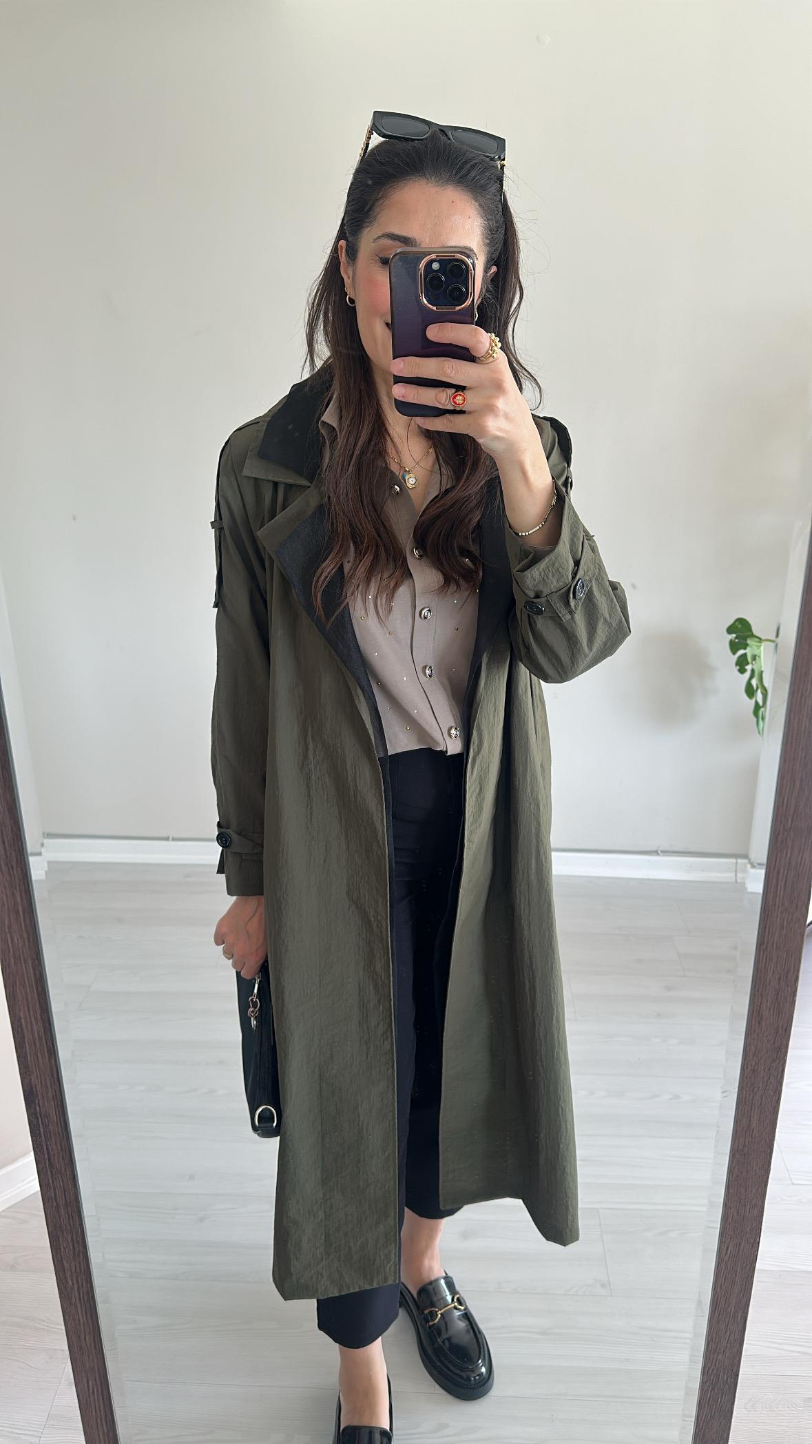 By_Que Tasarım  Trençkot (Haki )