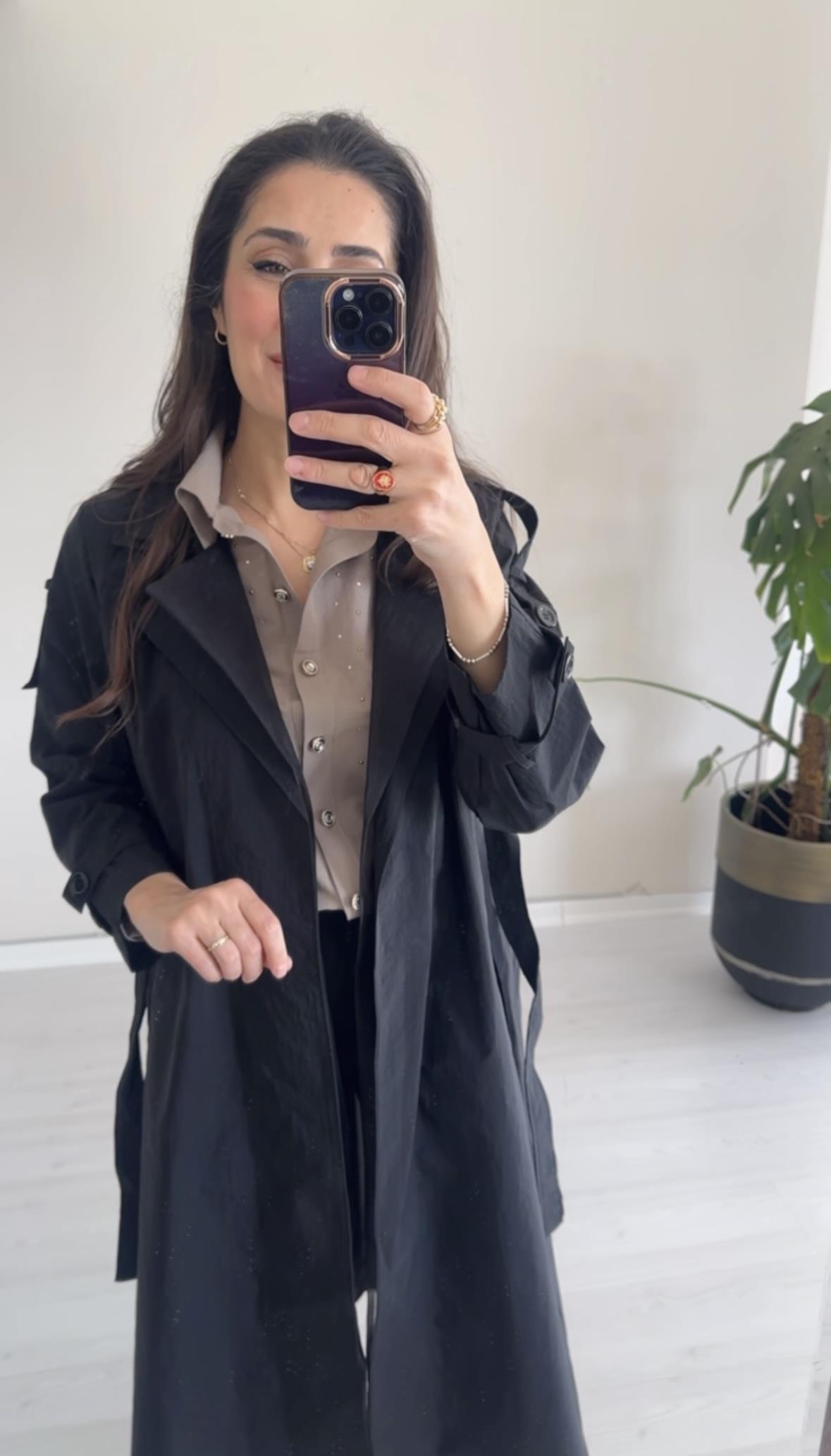 By_Que Tasarım  Trençkot (Siyah )