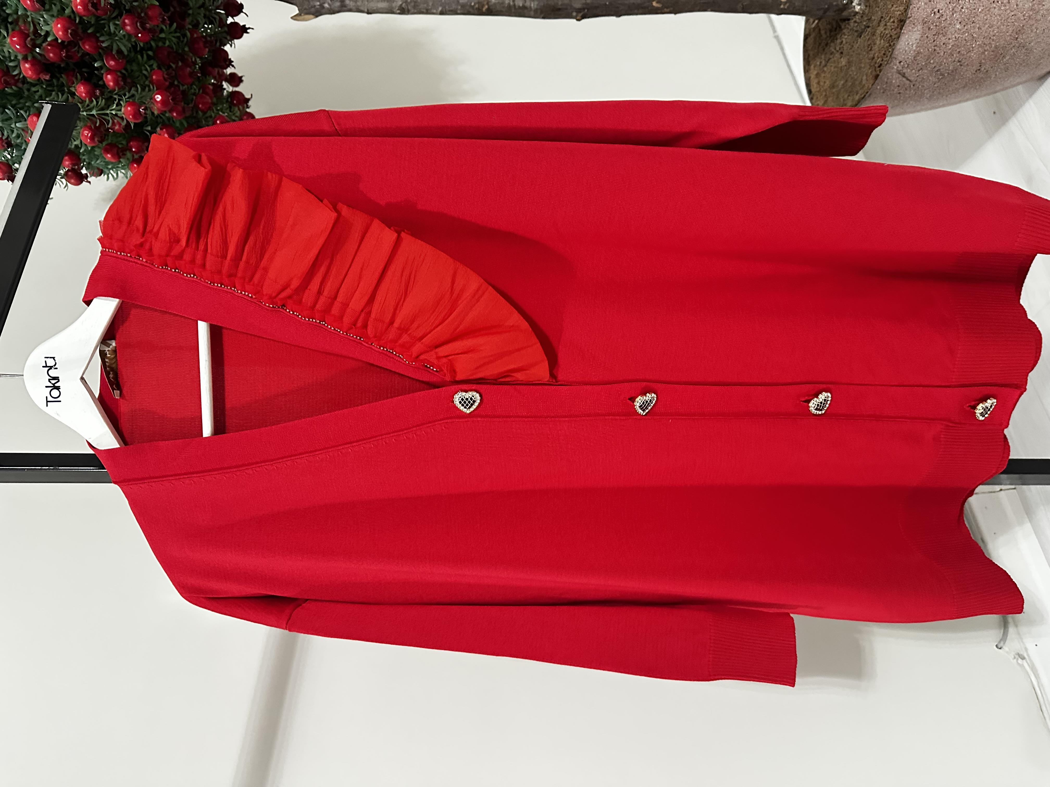 Kırmızı Taşlı Hırka 