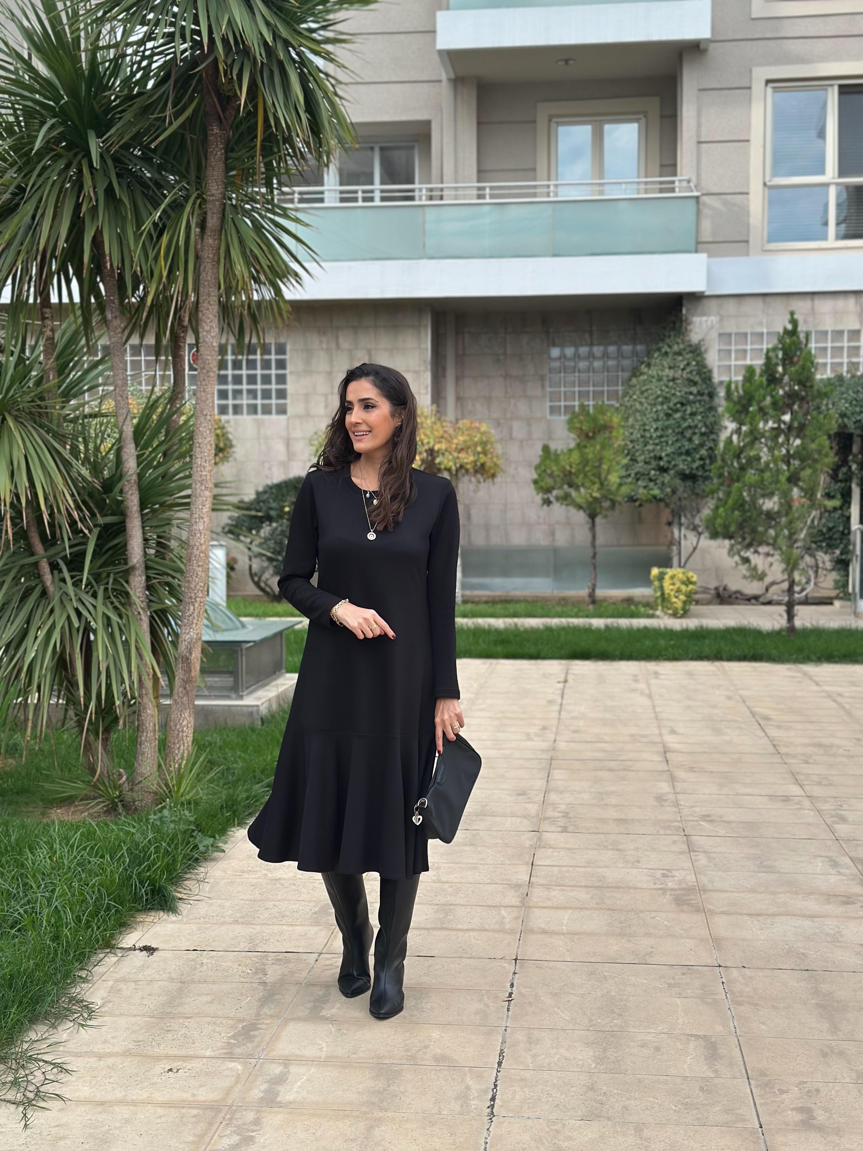 Siyah altı balonlu elbise 